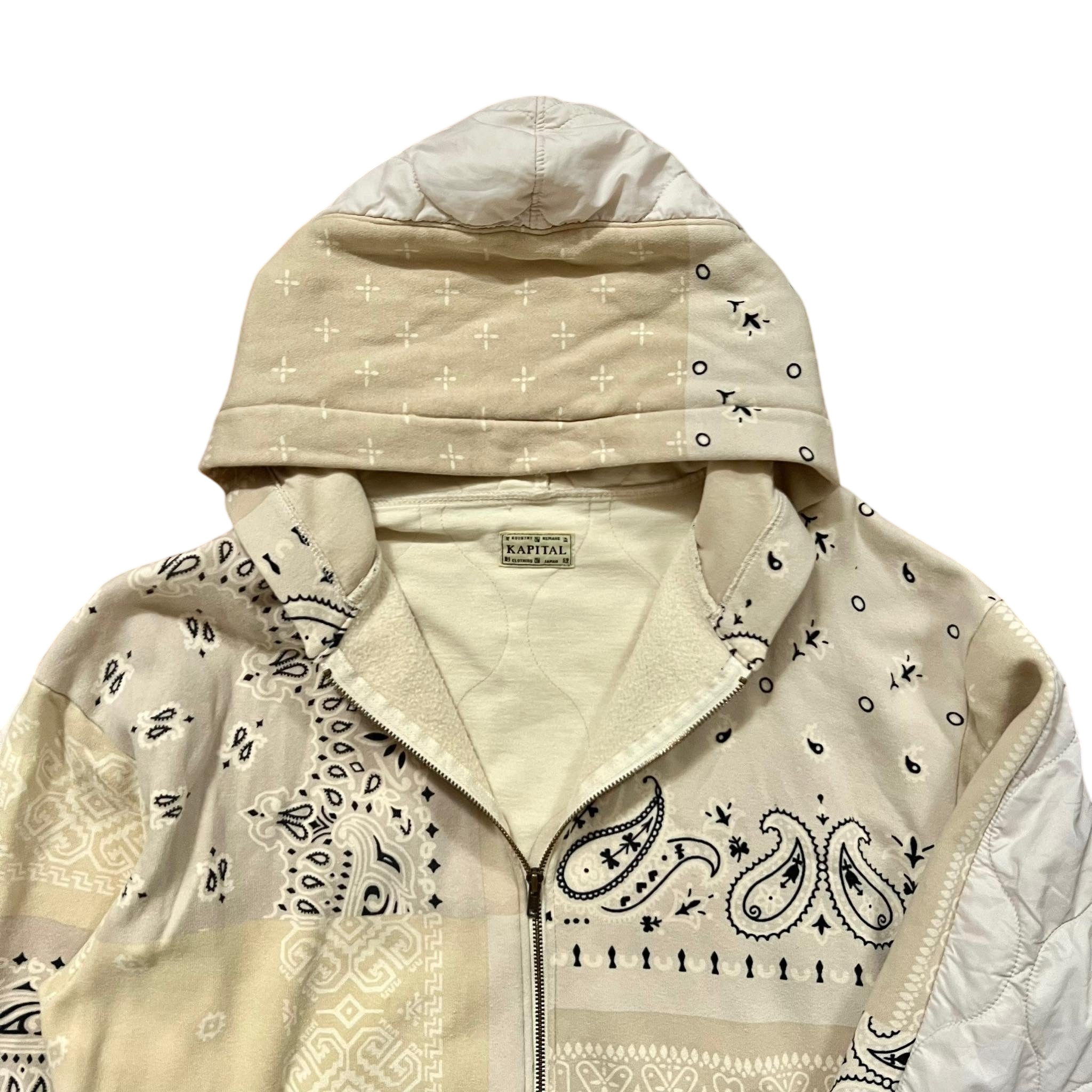 Kapital Bandana Quilted Zip-Up Hoodie (Fits M/L)
