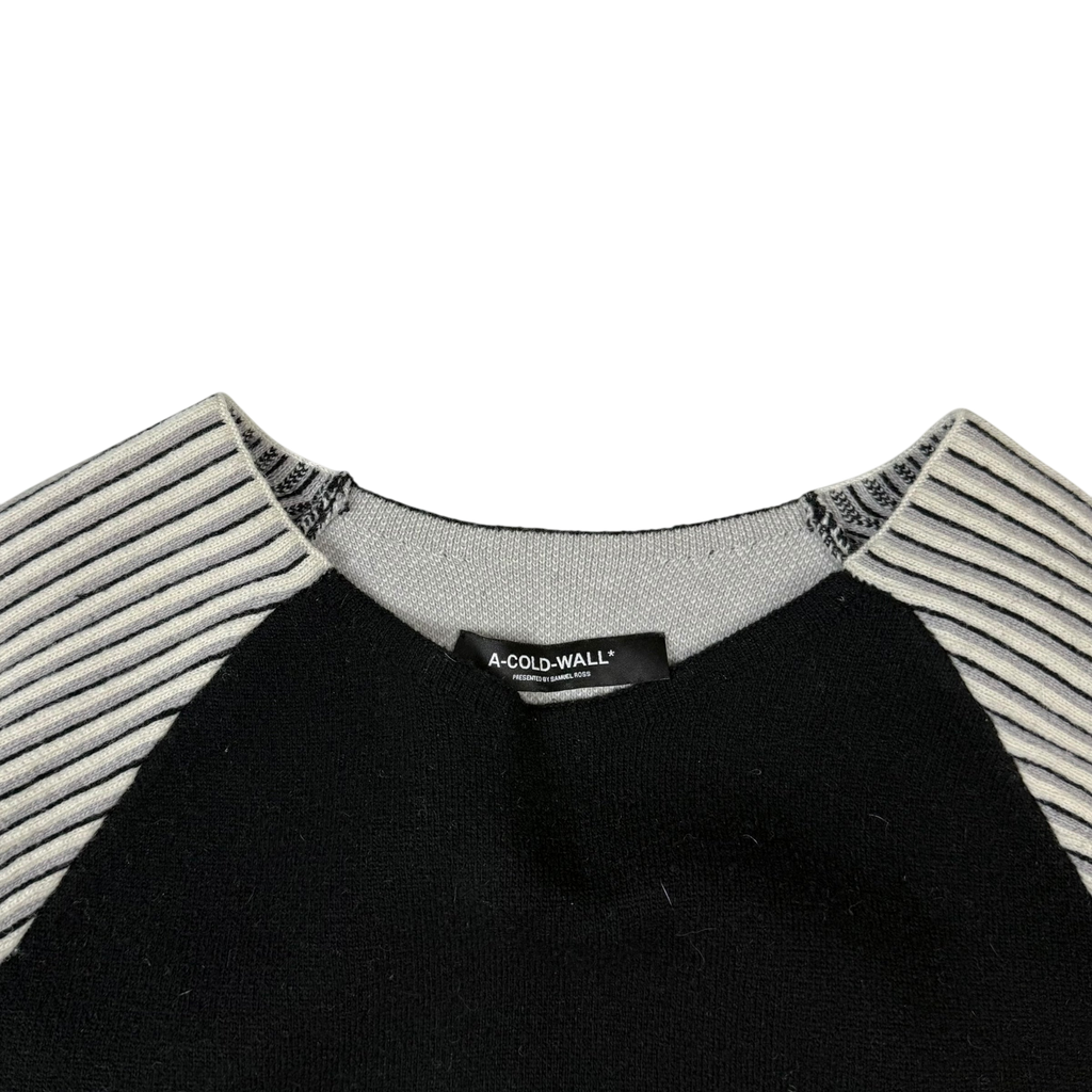 A-COLD-WALL* Block Oversized Heavyweight Wool Blend Knit Sweatshirt Grey / Black (Size M)