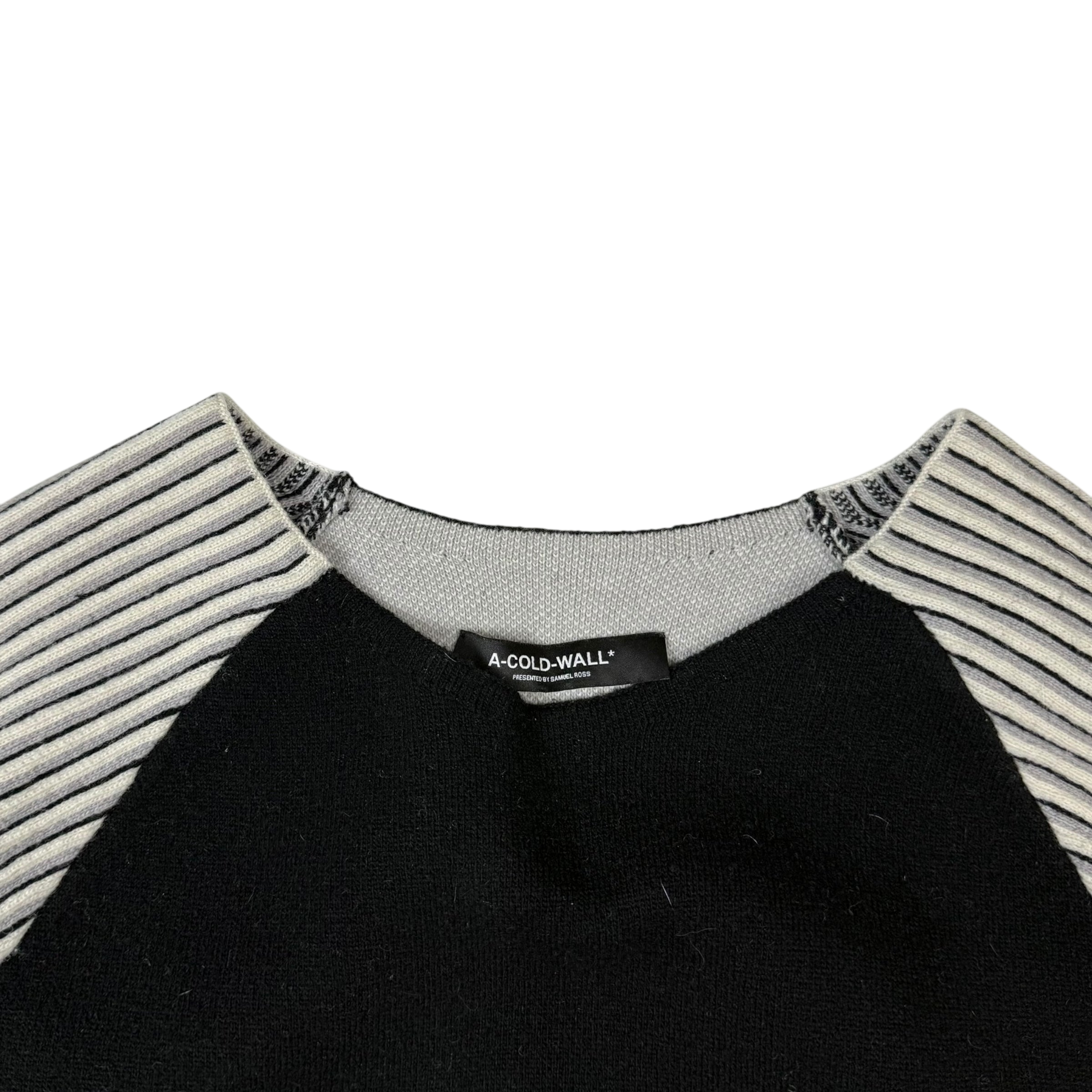 A-COLD-WALL* Block Oversized Heavyweight Wool Blend Knit Sweatshirt Grey / Black (Size M)