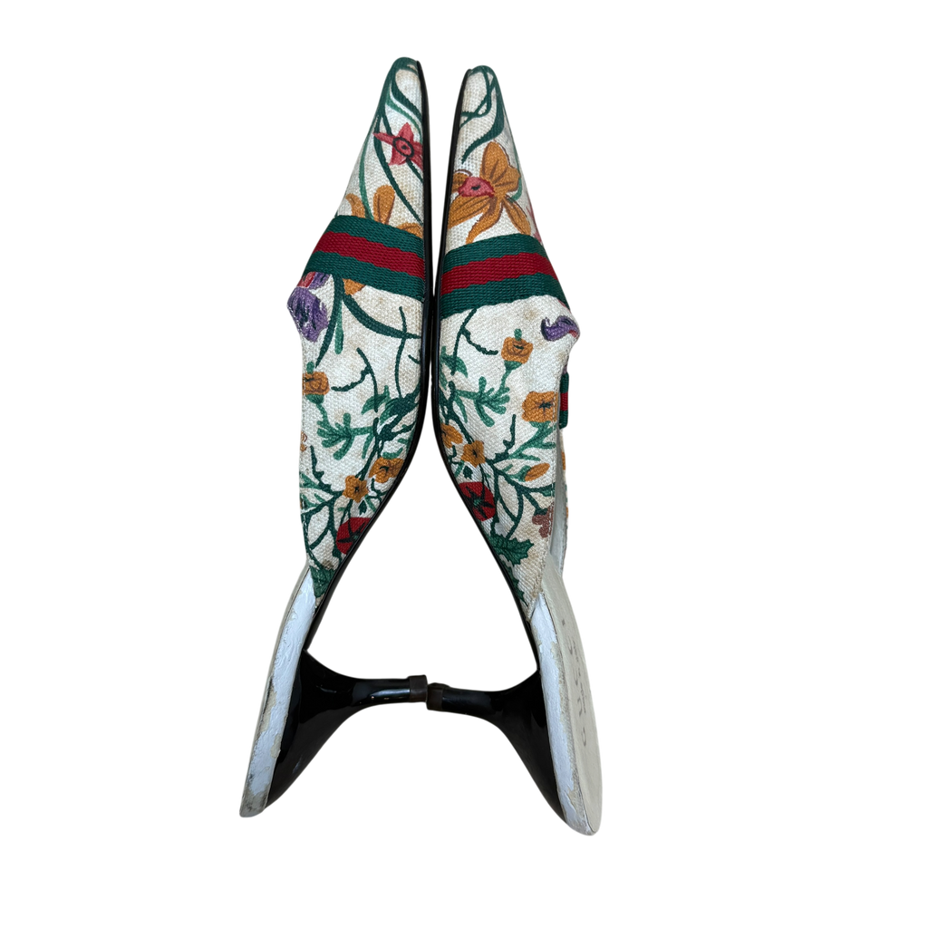 Gucci Floral Kitten Heels (As Is) Size EU35)