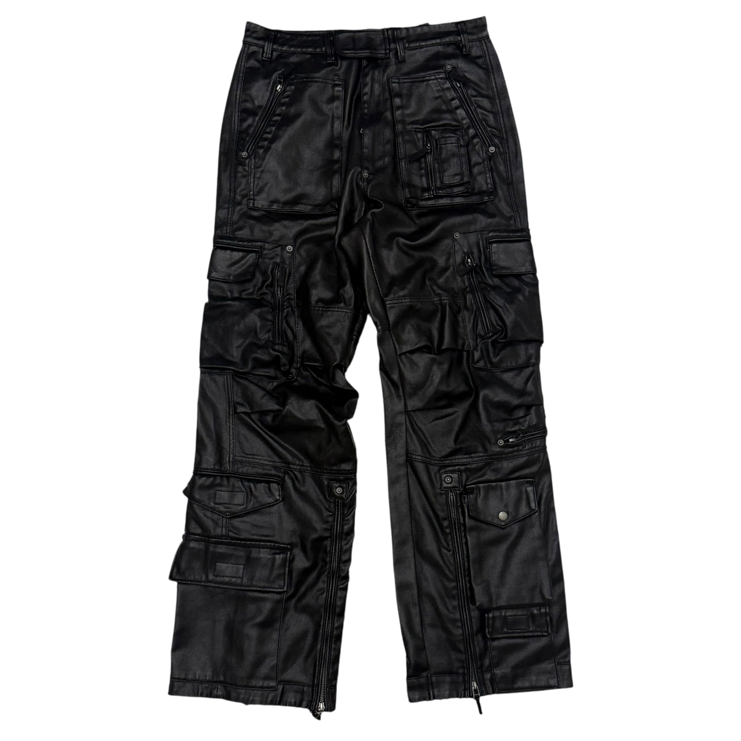 Kody Phillips Rip Van Kody Waxed Black Cargo Pants (Size 34”)