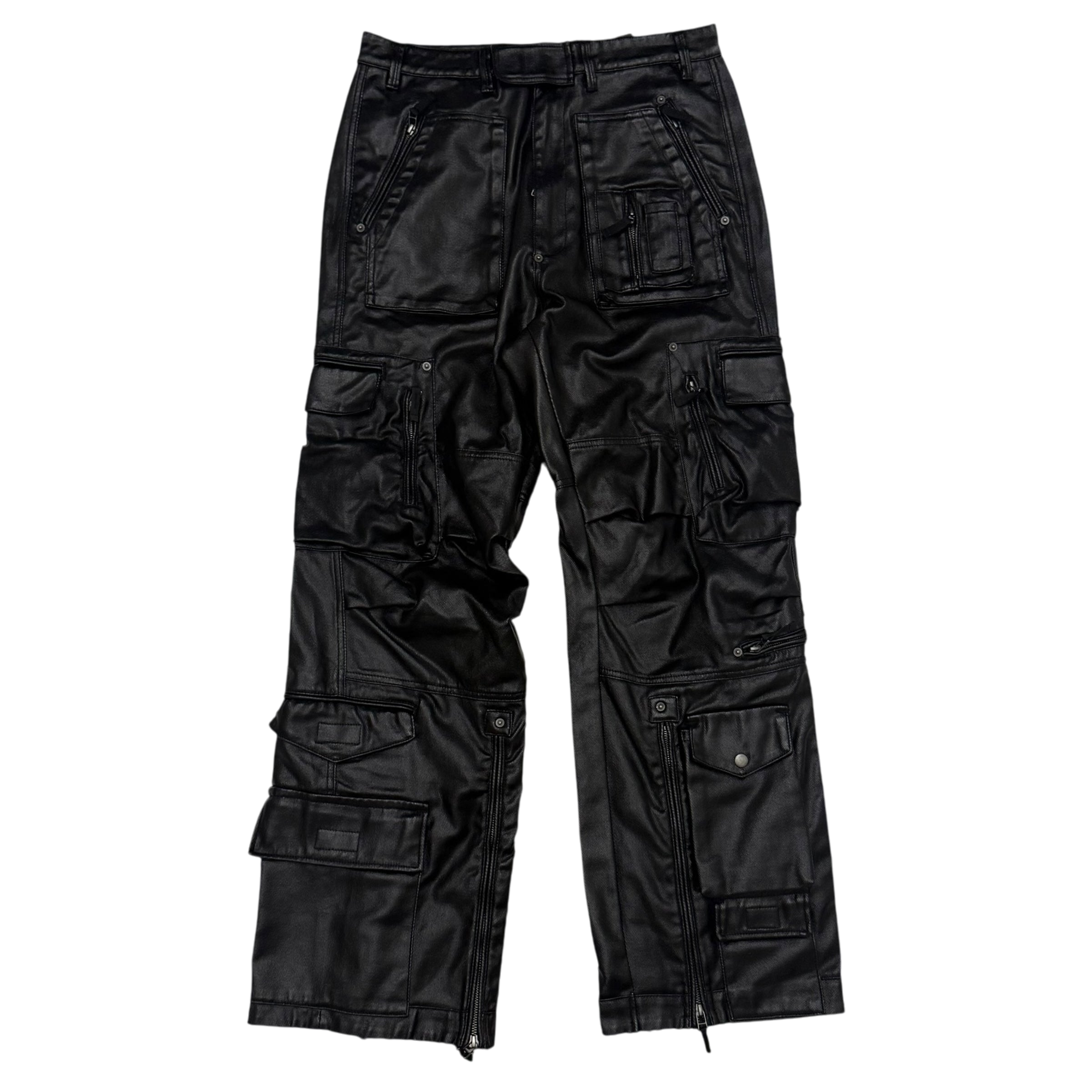 Kody Phillips Rip Van Kody Waxed Black Cargo Pants (Size 34”)