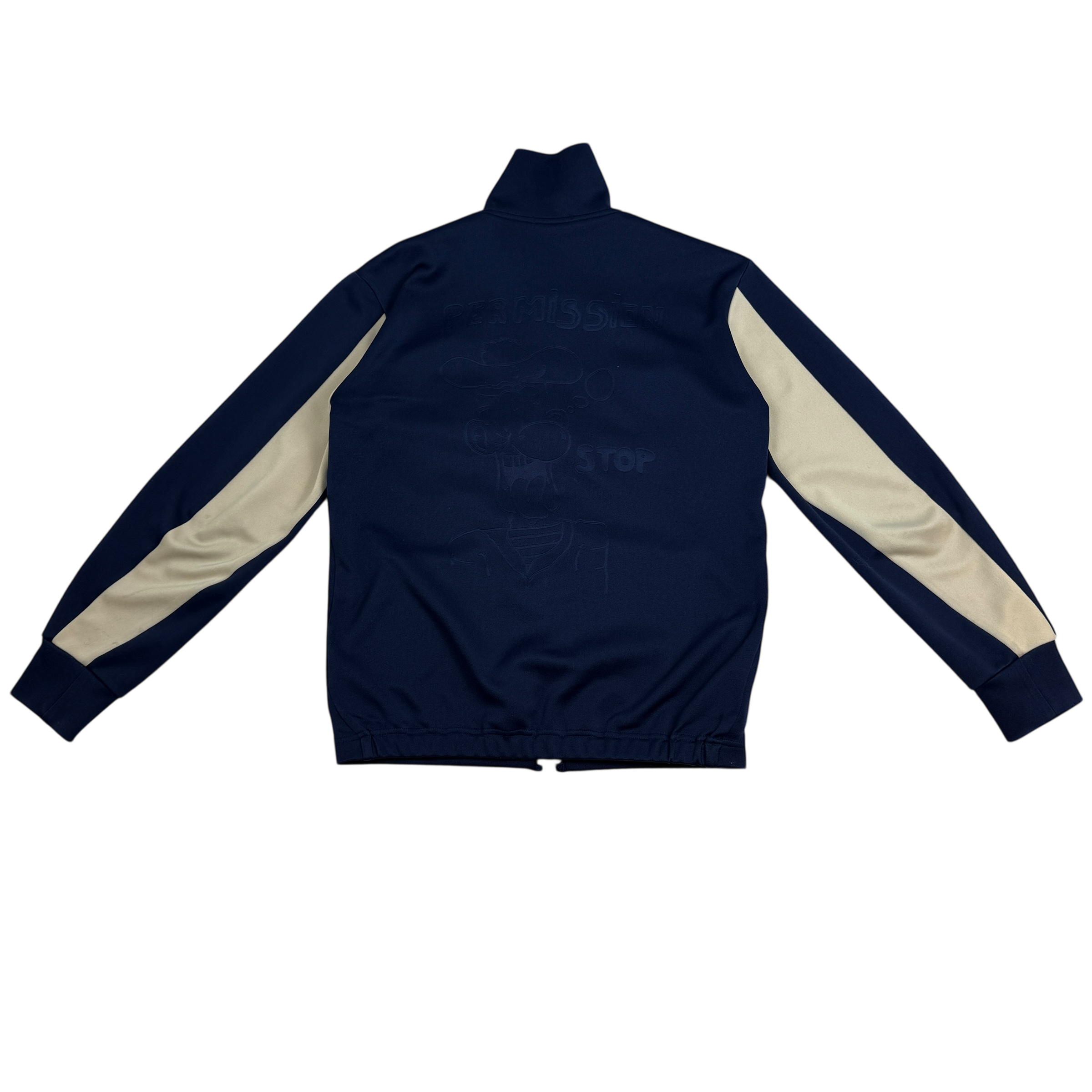 Comme Des Garçons Homme Plus 2004 ‘Permission Stop’ Track Jacket Navy/Cream (Fits S-M)