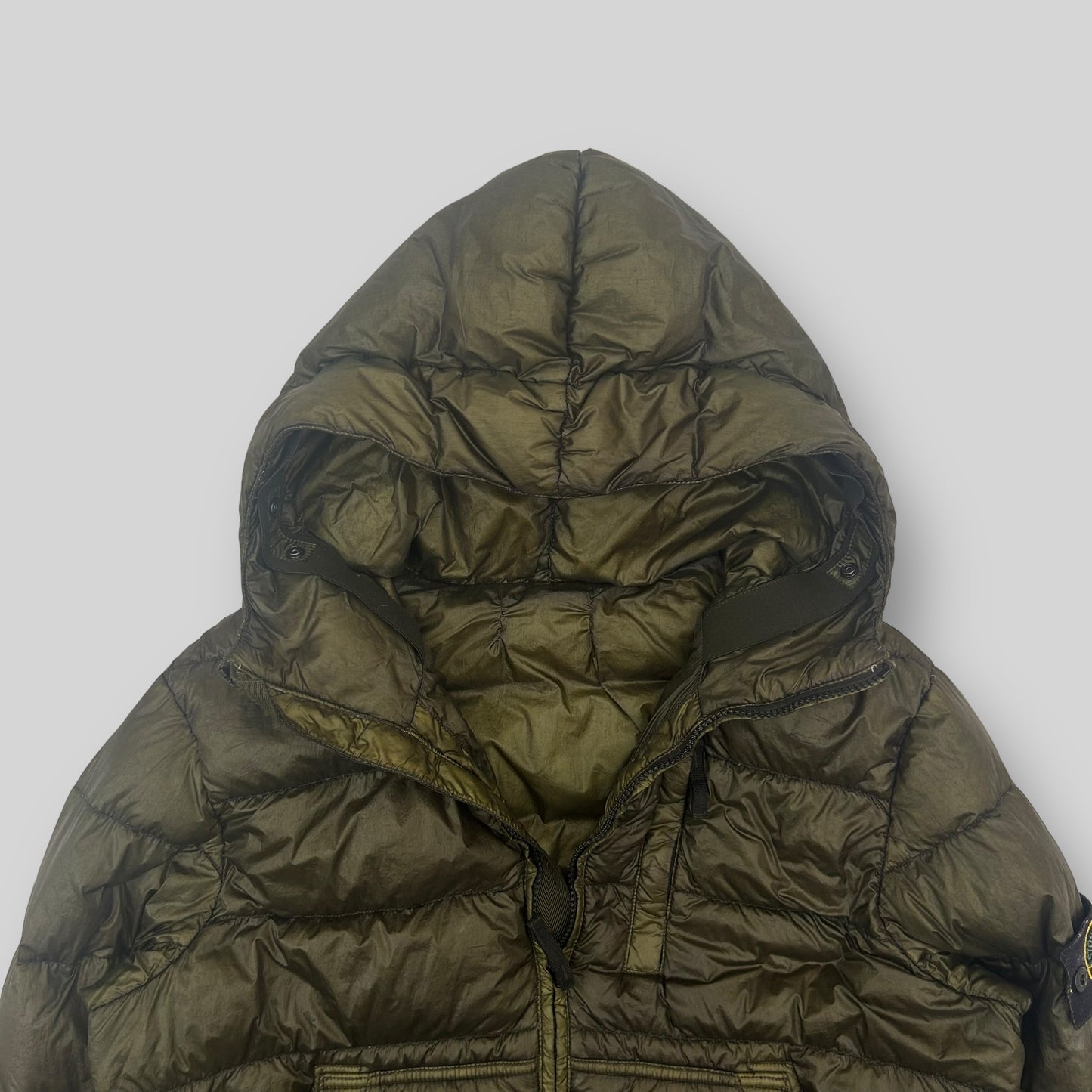 2015 Stone Island Garment Dyed Down Puffer Jacket Khaki Green (Fits M/L)