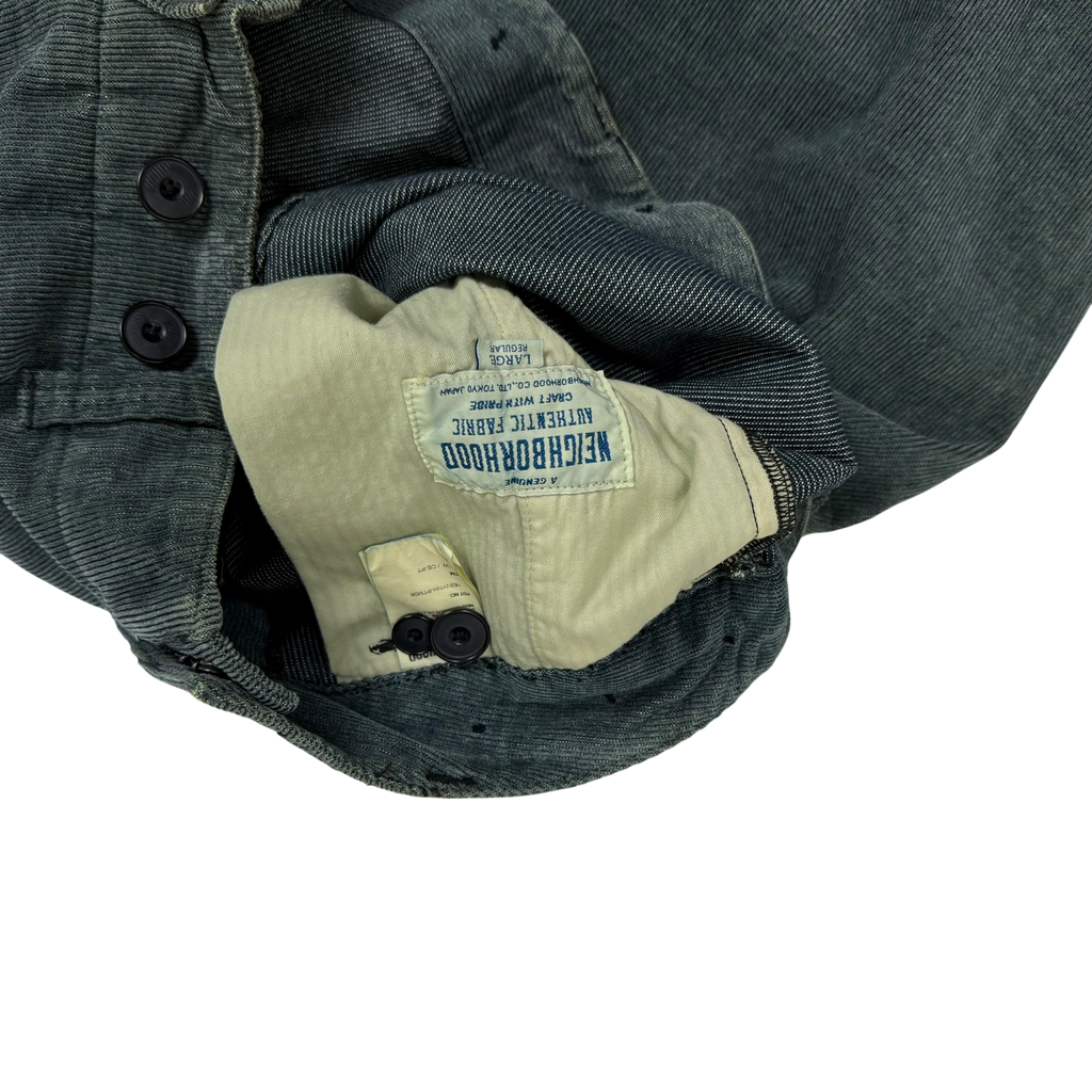 Neighborhood Patchwork Corduroy Pants Faded Green (Size L)