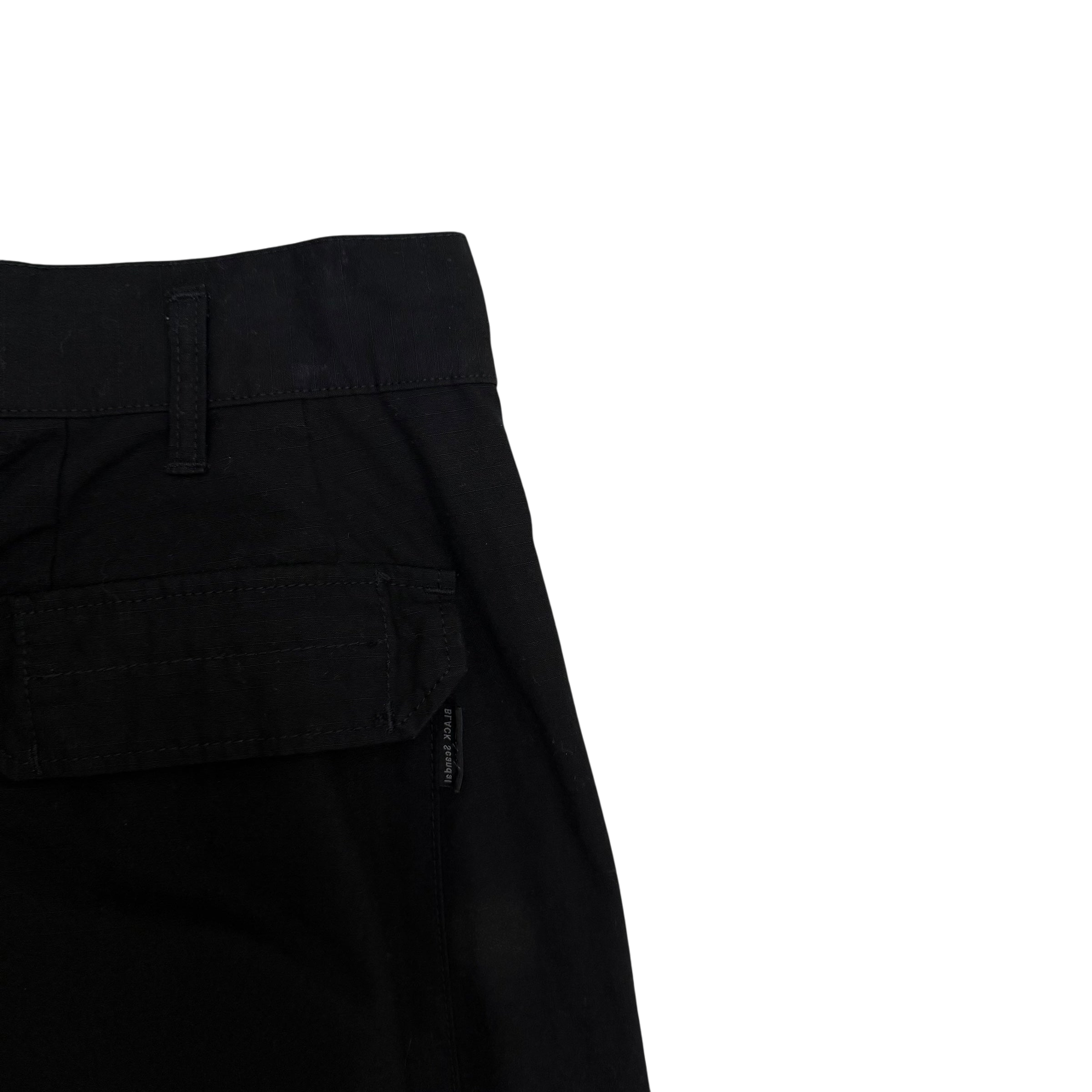 Yohji Yamamoto BLACK Scandal Pleated Wide-Leg Pants Black (Size L)