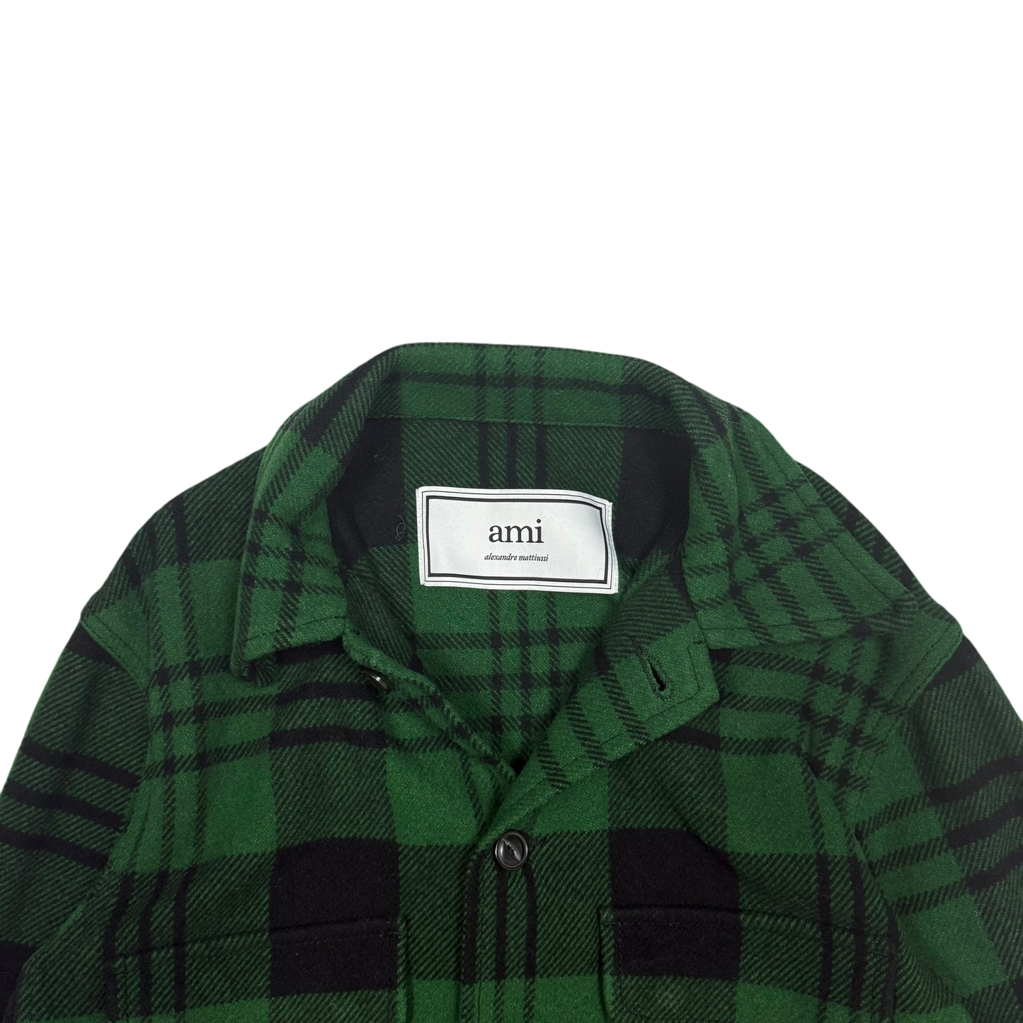 Ami SS19 Checked Wool-Blend Jacket Green (Size S)