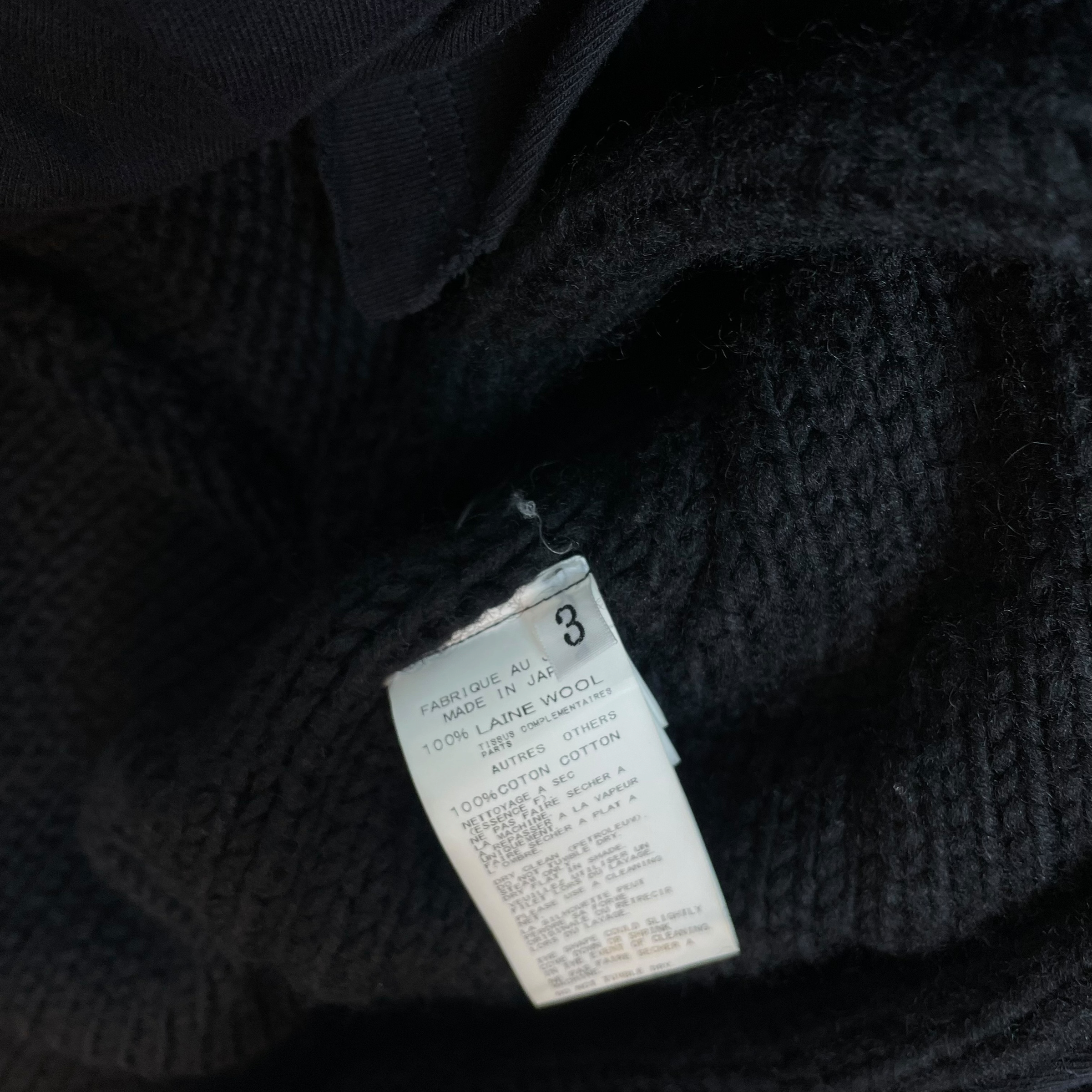 Yohji Yamamoto Pour Homme FW16 Braided Wool Coat Black (Size 3/L)