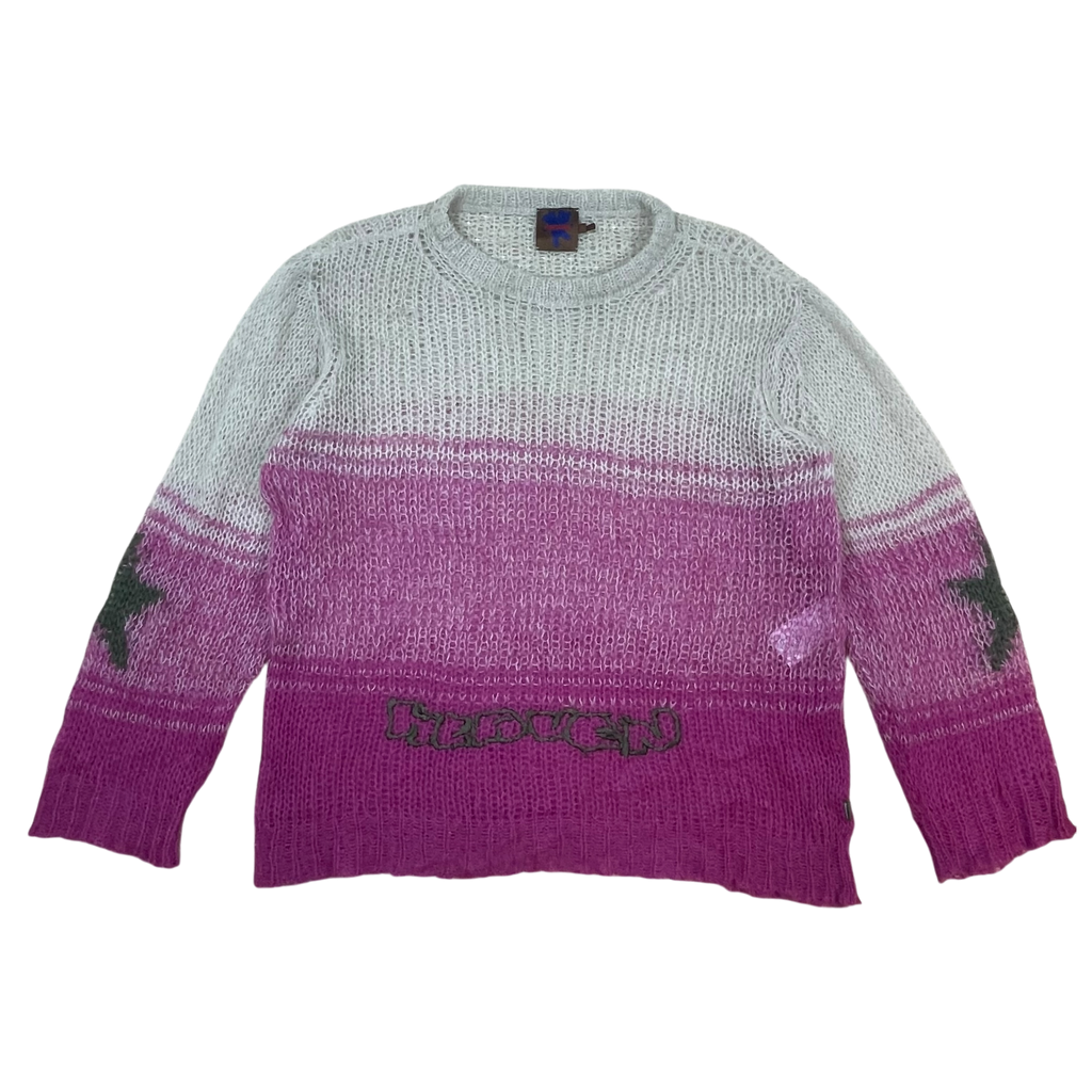 Heaven by Marc Jacobs SS22 Ombré Mohair-Blend Knit Sweatshirt Pink/Cream (Size XL)