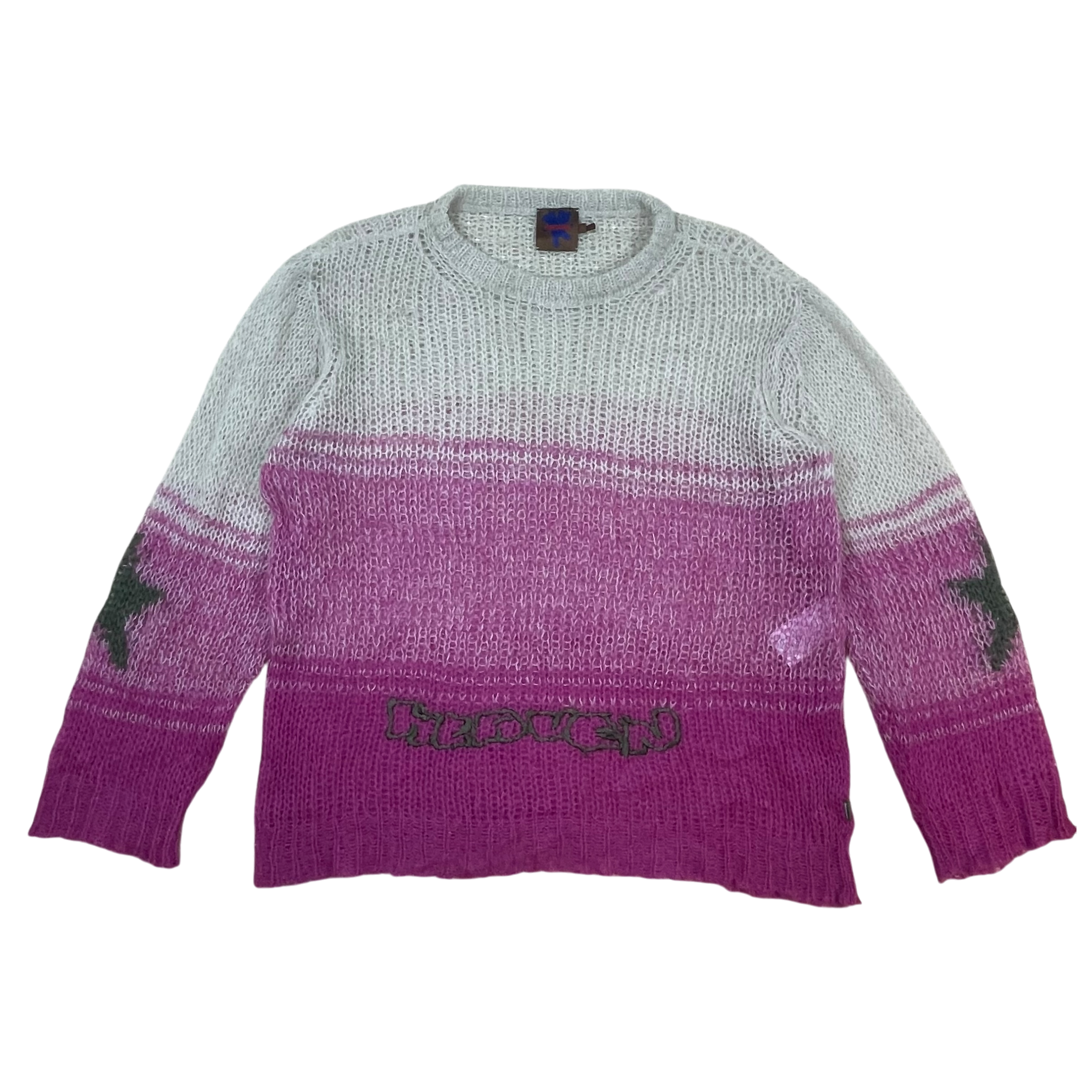 Heaven by Marc Jacobs SS22 Ombré Mohair-Blend Knit Sweatshirt Pink/Cream (Size XL)