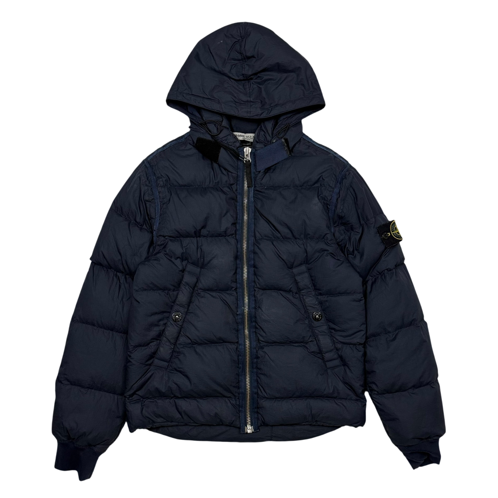 Stone Island AW 2009 Opaque Nylon Tela Down Jacket Navy (Size S)