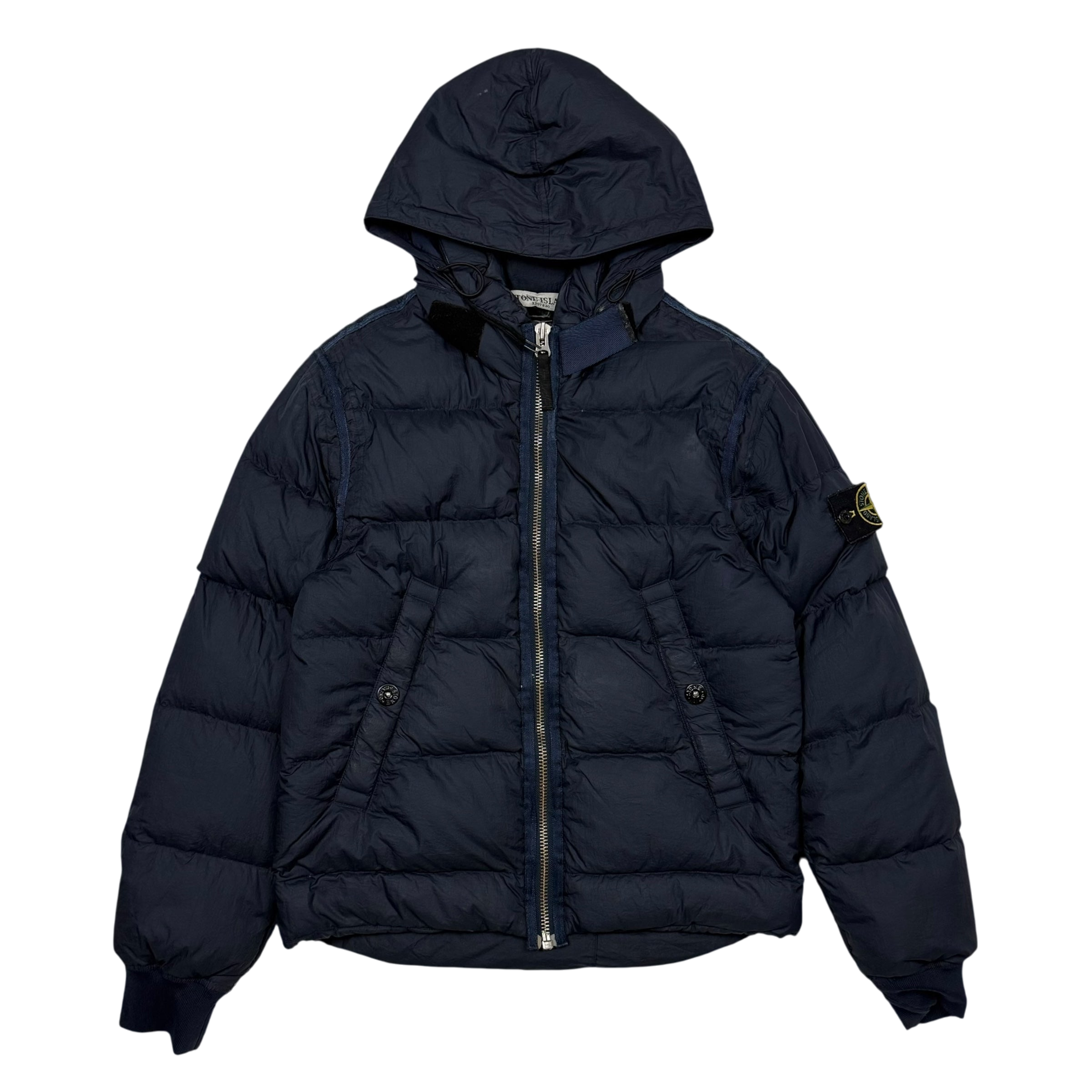 Stone Island AW 2009 Opaque Nylon Tela Down Jacket Navy (Size S)
