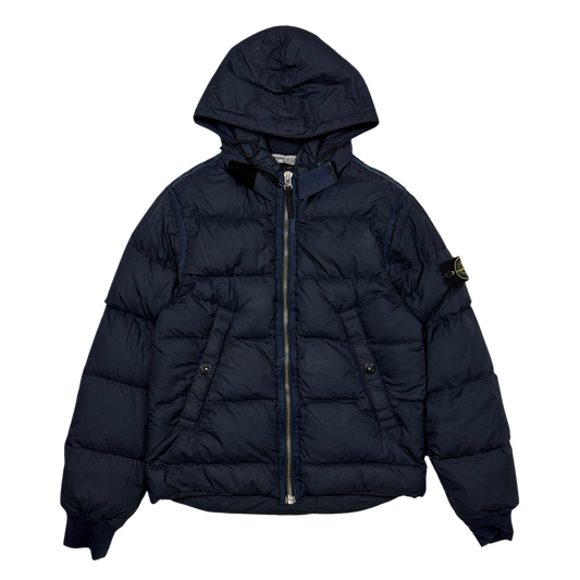 Stone Island AW 2009 Opaque Nylon Tela Down Jacket Navy (Size S)