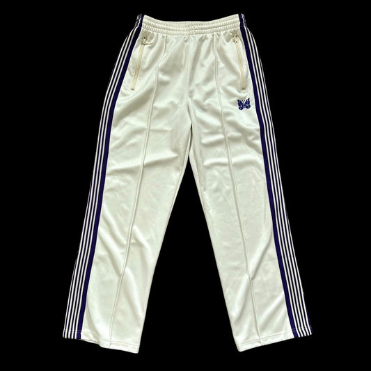 Needles Cream / Purple Poly Smooth Track Pants (Size S)