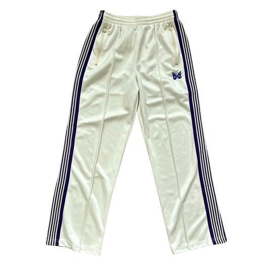 Needles Cream / Purple Poly Smooth Track Pants (Size S)