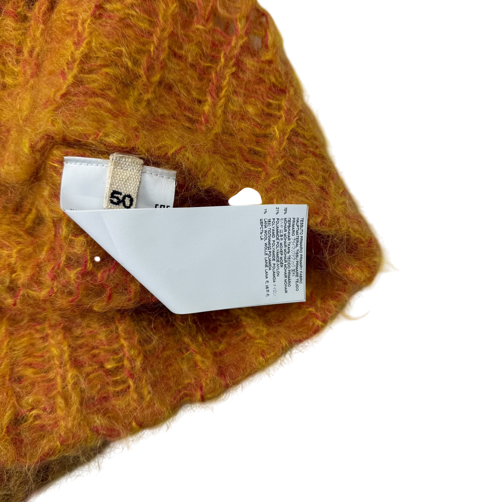 MARNI Latticed Open-Gauge Oversized Mohair-Blend Sweatshirt Orange (Size L)
