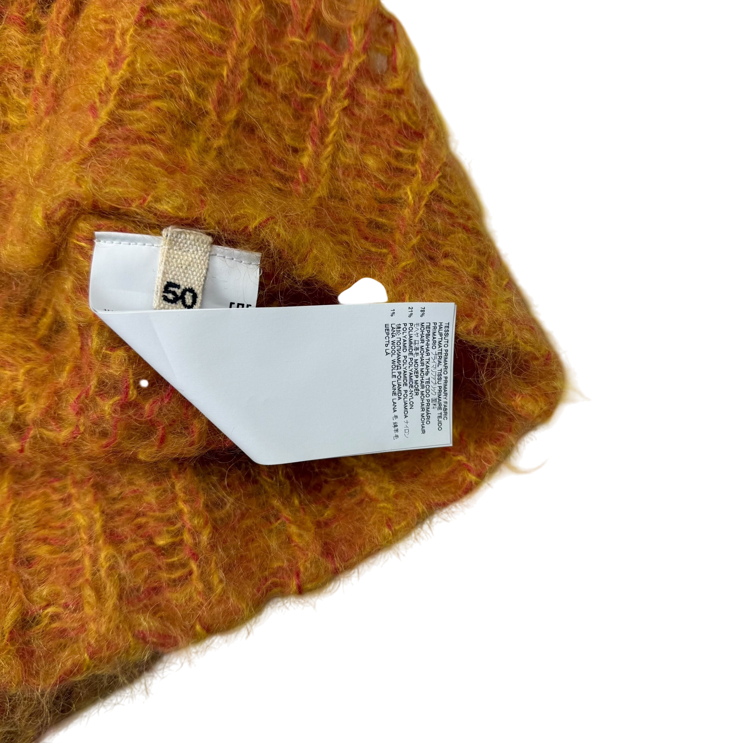 MARNI Latticed Open-Gauge Oversized Mohair-Blend Sweatshirt Orange (Size L)