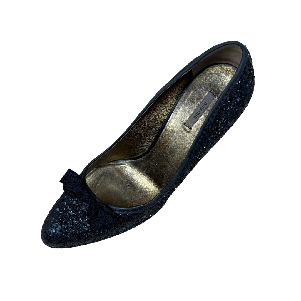Miu Miu Sparkly Pumps Black (Size EU37)