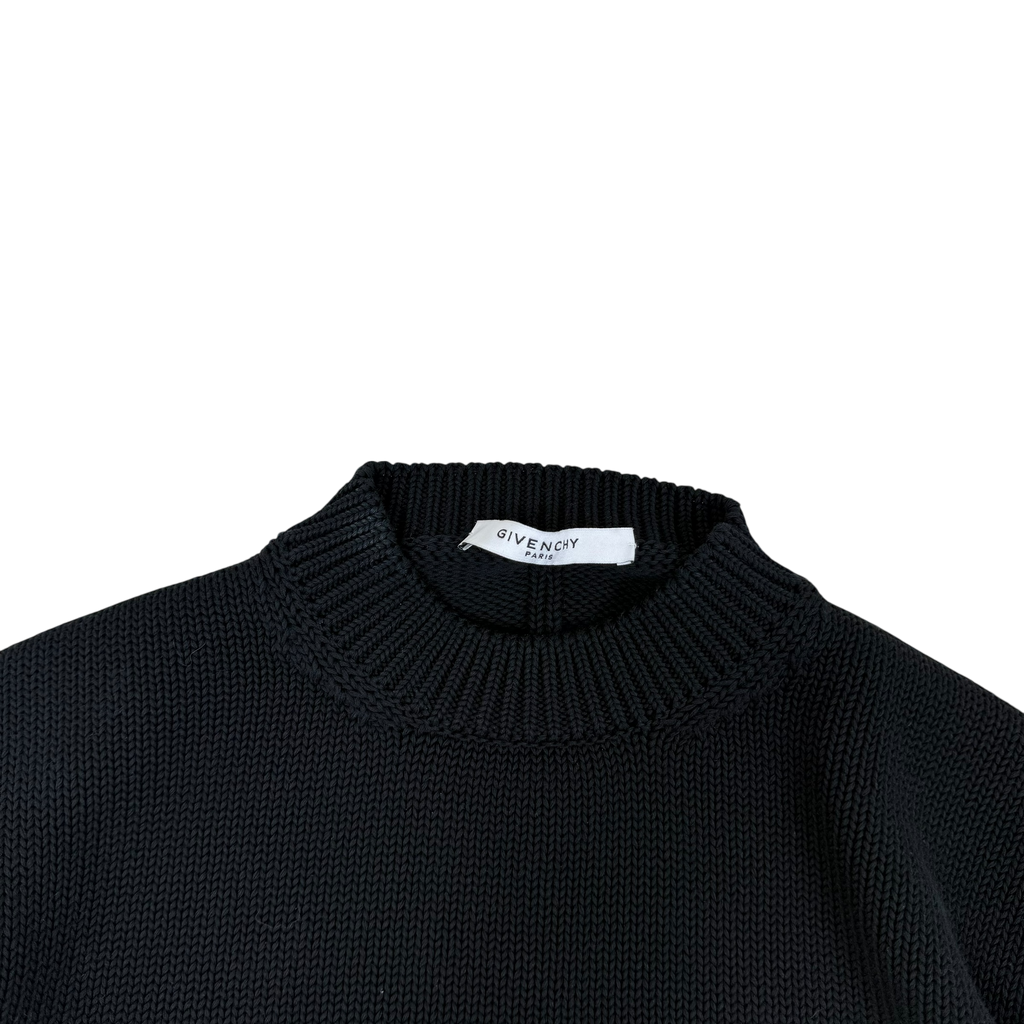 Givenchy ‘I FEEL LOVE’ Intarsia Cotton Knit Oversized Sweatshirt Black (Fits XS-M)