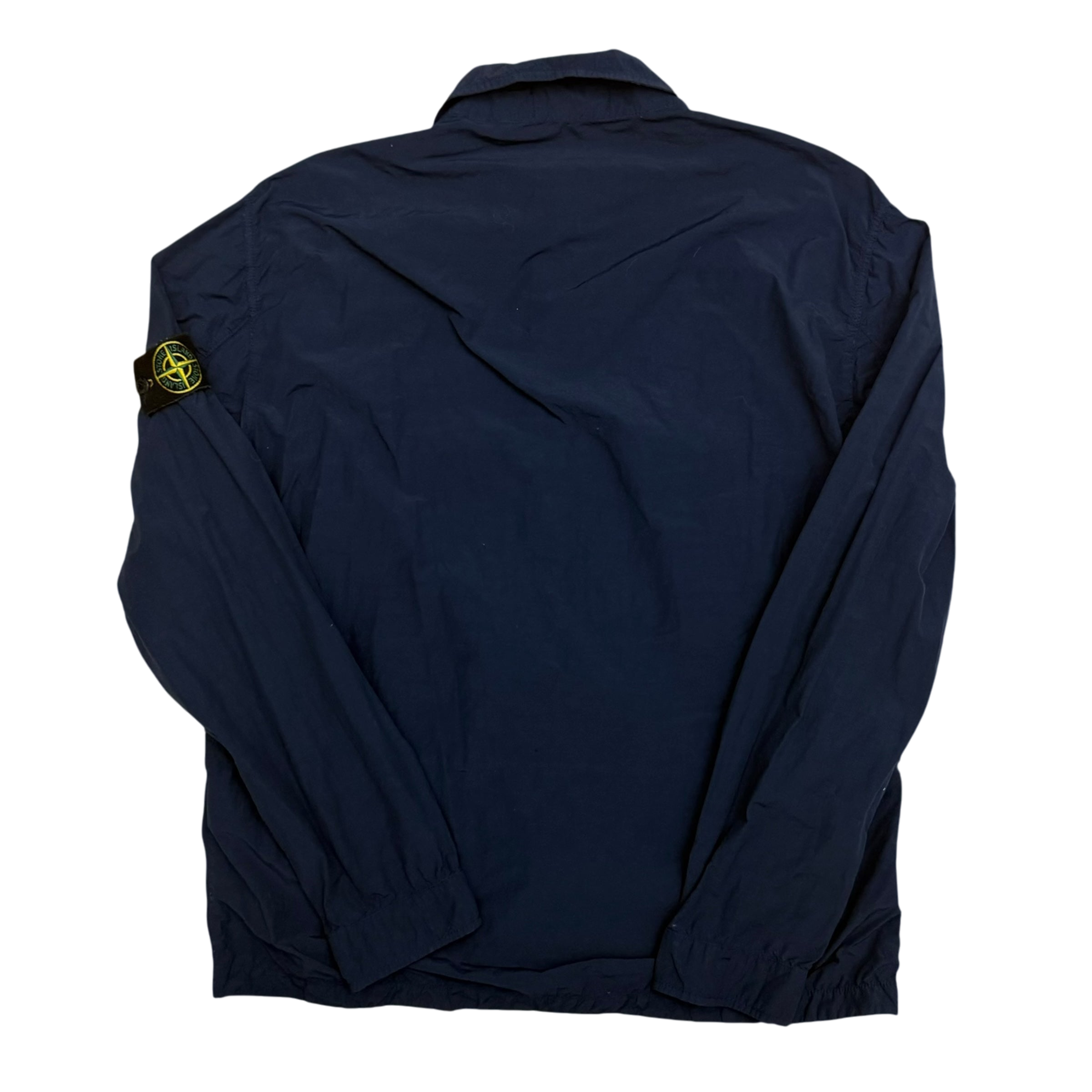 Stone Island Garment-Dyed Crinkle Reps Nylon Overshirt Navy (Fits L-XL)