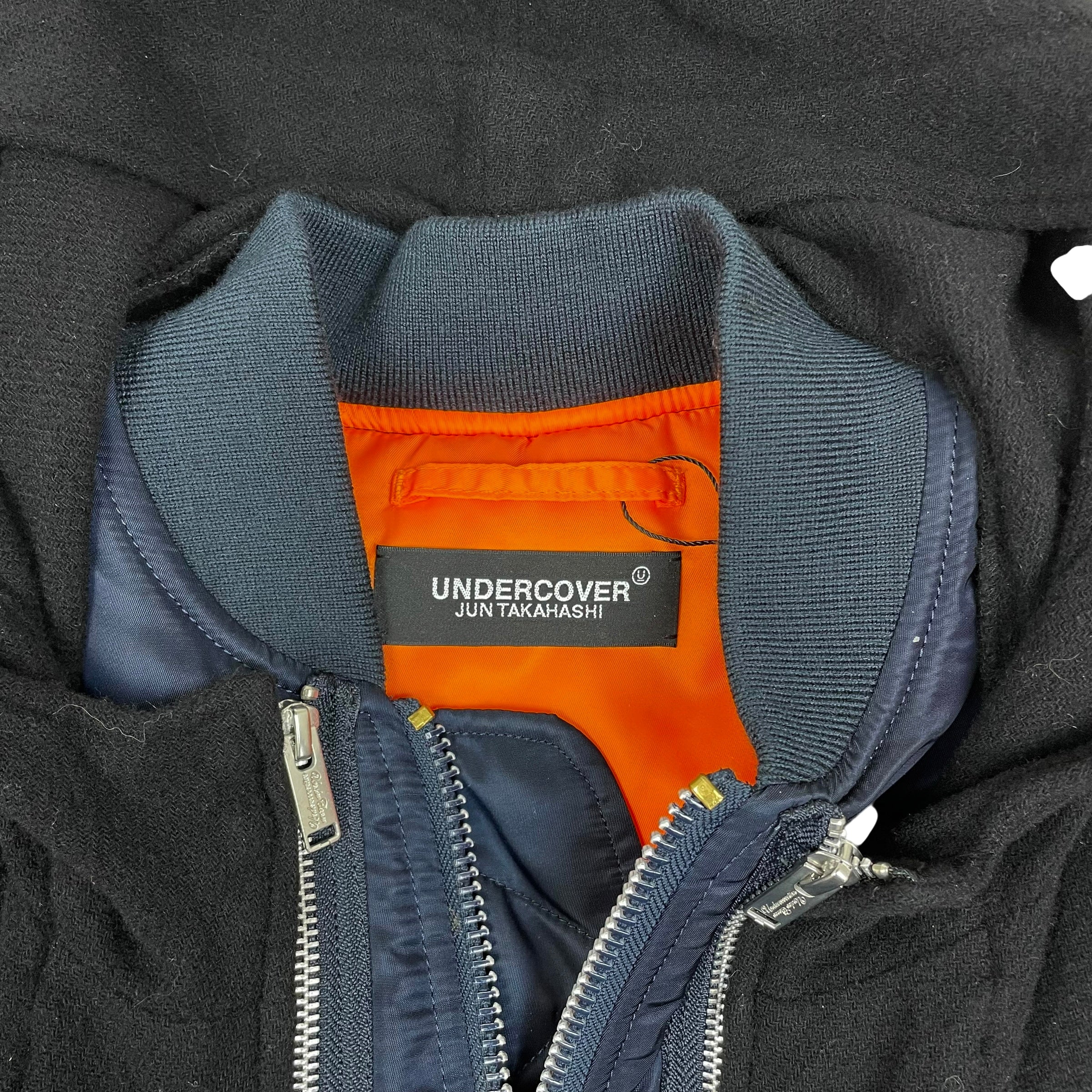 Undercover Jun Takahashi x Alpha Industries 3-Way Docking Wool Shrink MA-1 Coat Navy/Black (Size 3/L)