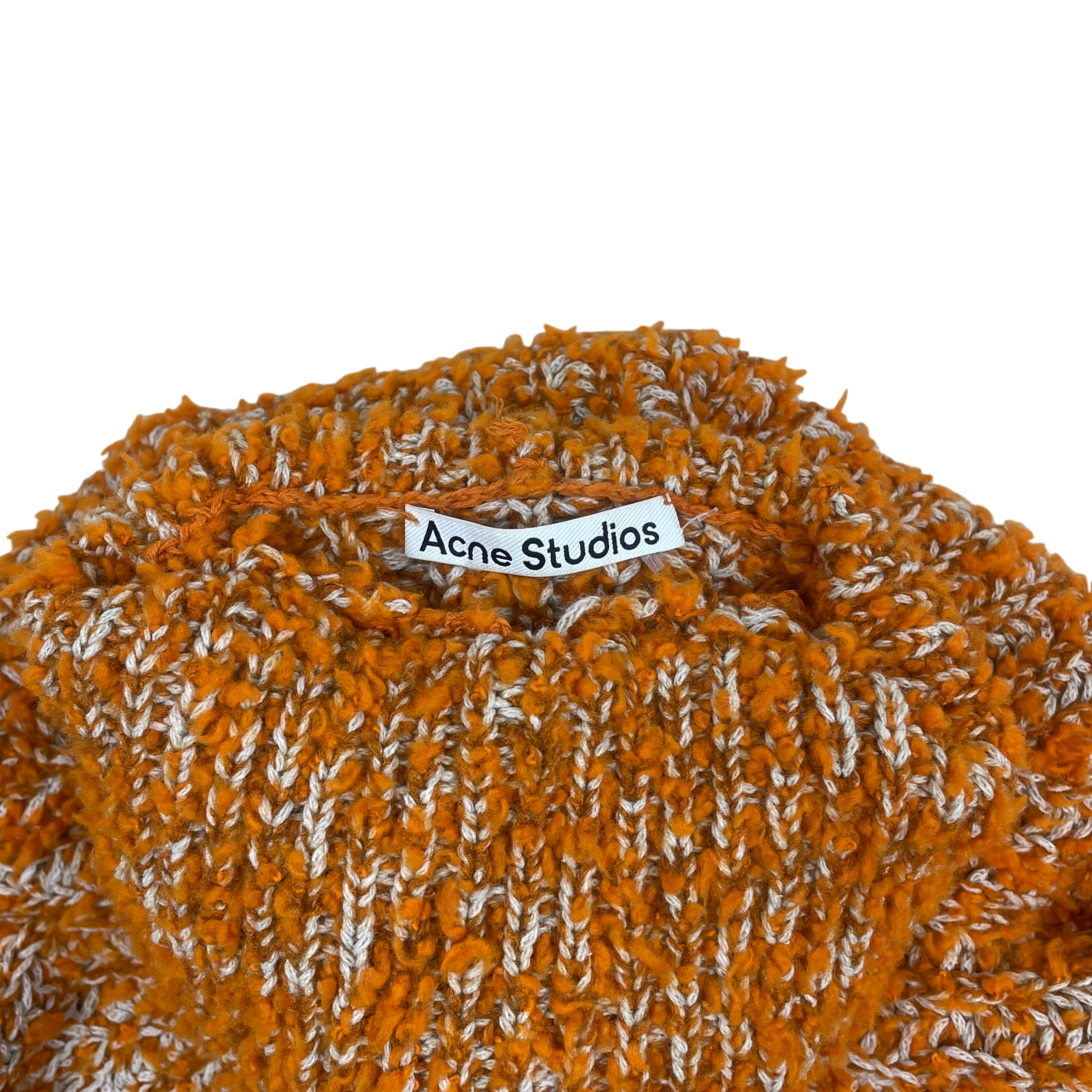Acne Studios Tufted Boucle Knit Sweatshirt Orange (Fits M-L)
