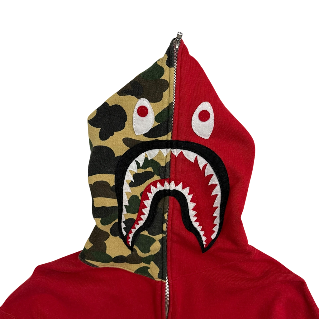 BAPE (A Bathing Ape) 2006 Aoyama Limited Shark Zip-Up Hoodie Red (Size L)