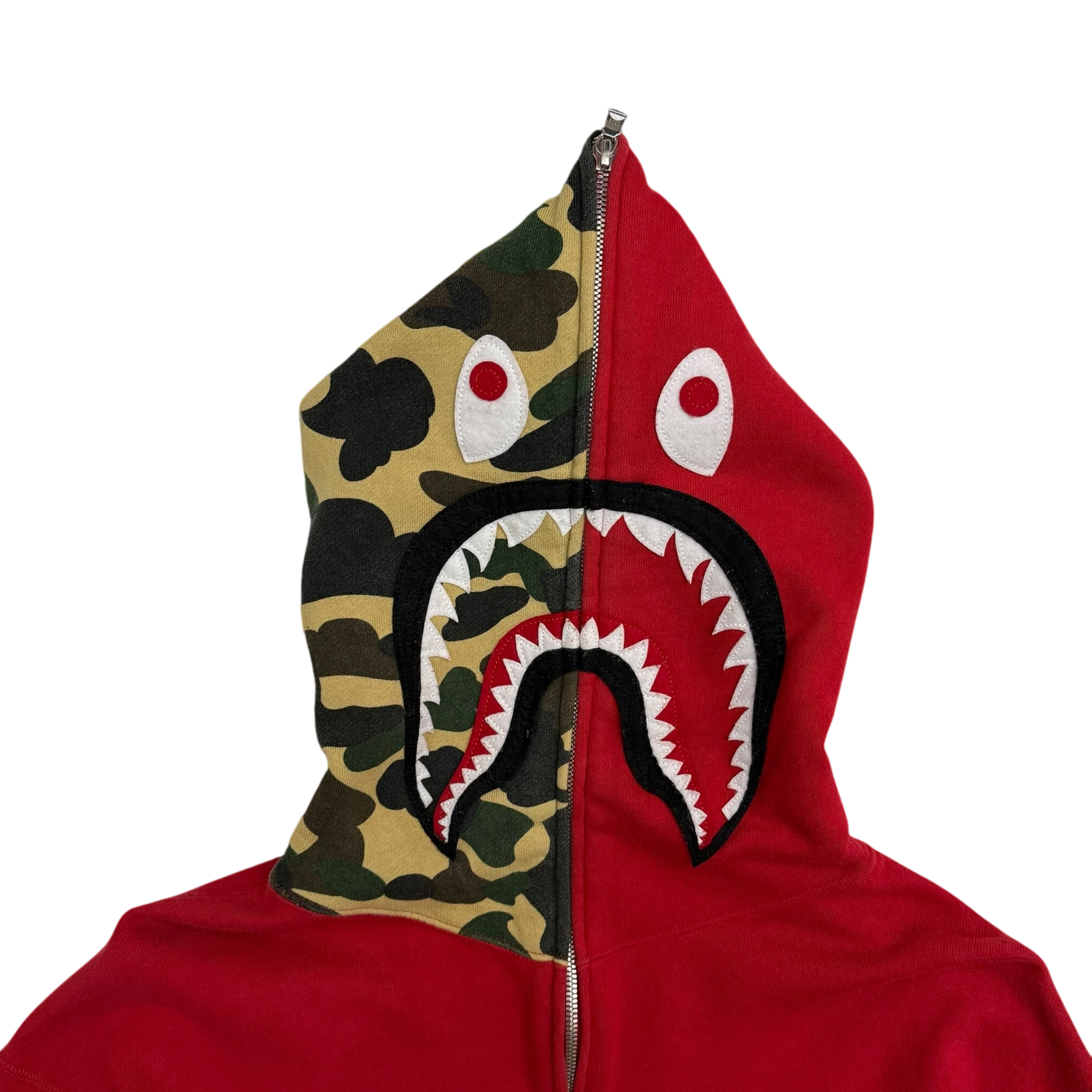 BAPE (A Bathing Ape) 2006 Aoyama Limited Shark Zip-Up Hoodie Red (Size L)