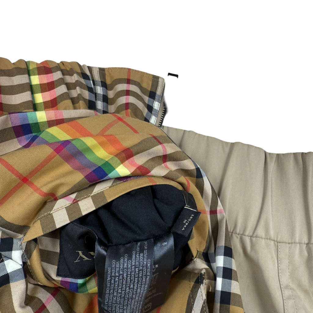 Burberry SS18 Reversible Rainbow Nova Check Harrington Jacket (Size L)