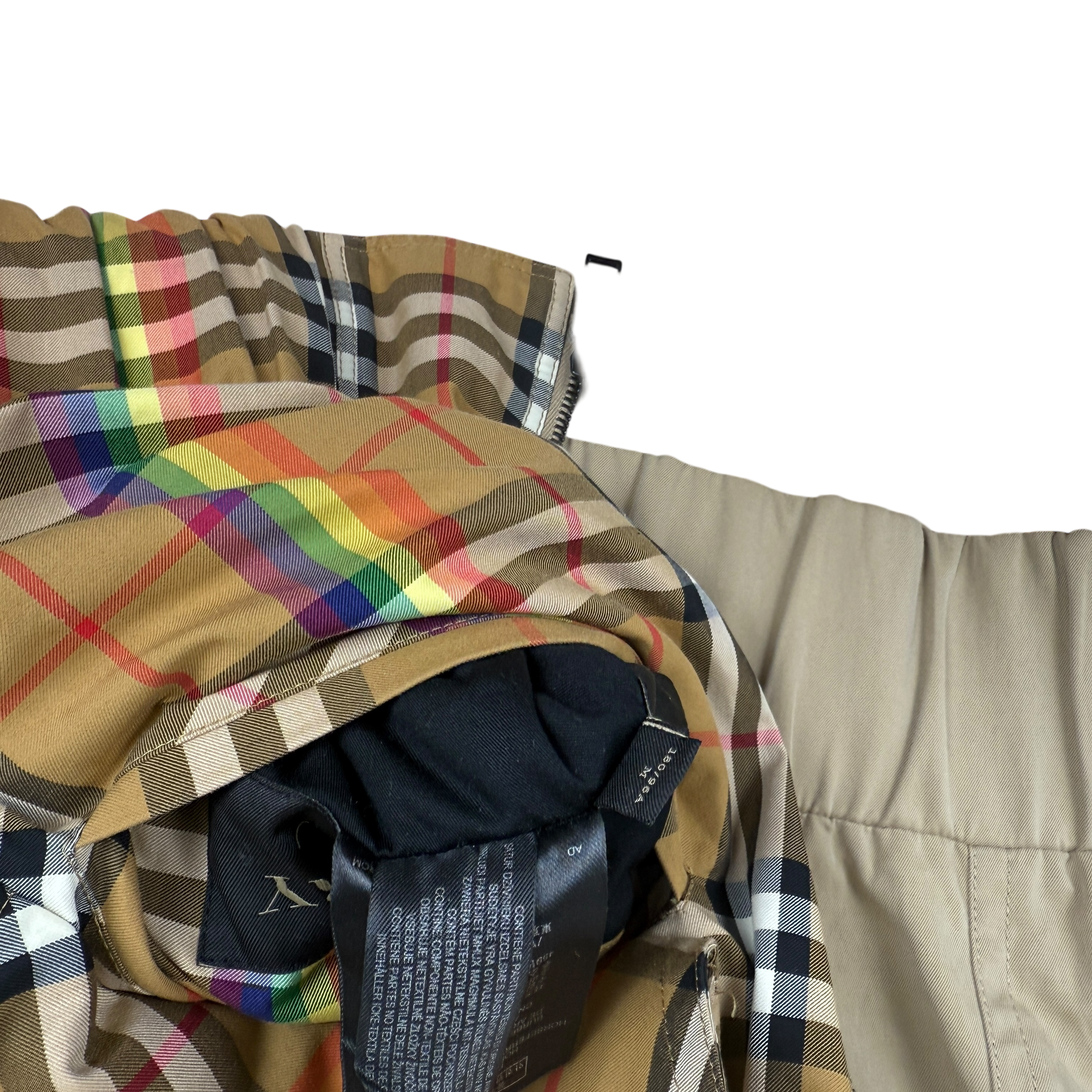 Burberry SS18 Reversible Rainbow Nova Check Harrington Jacket (Size L)