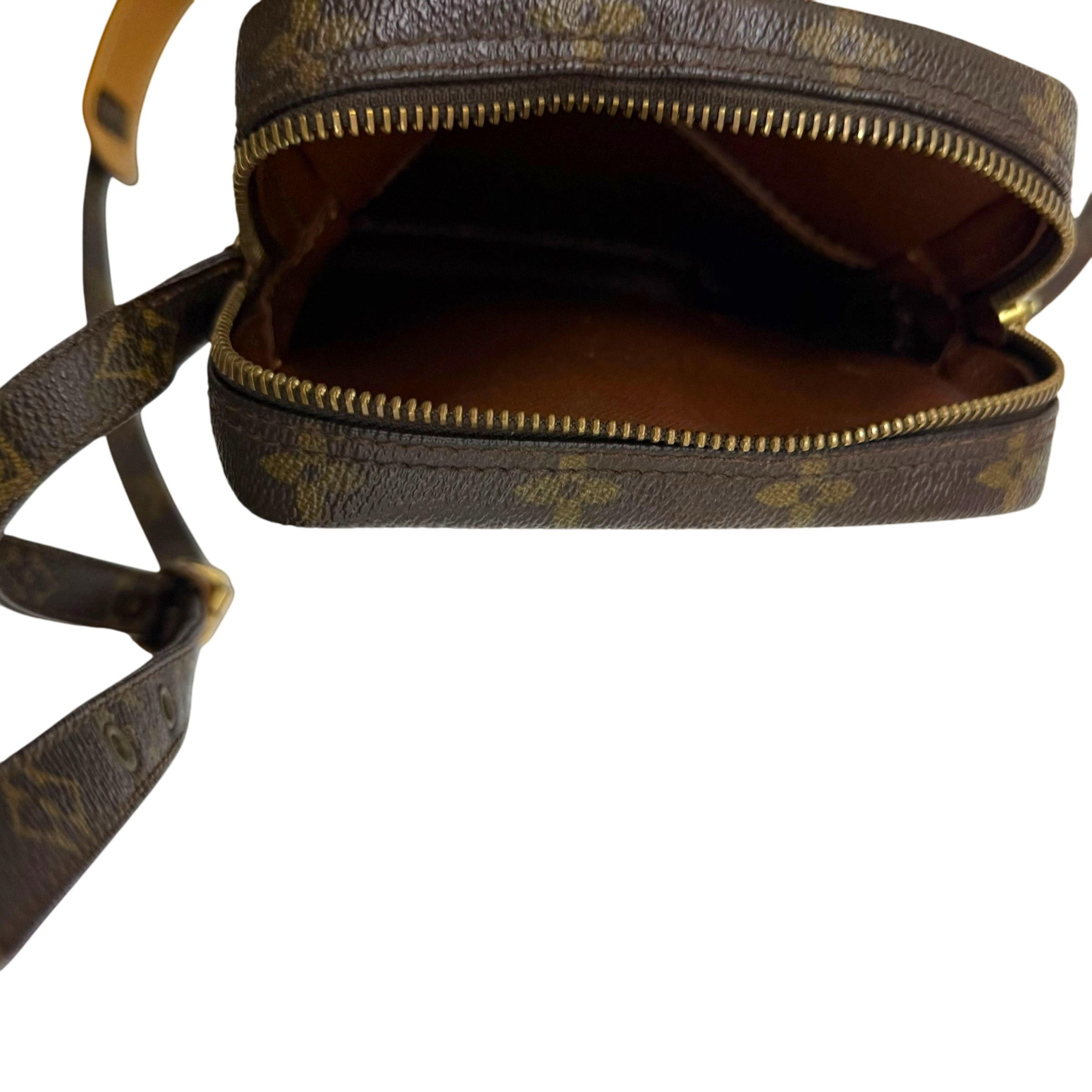 Louis Vuitton 2003 Monogram Danube Leather Crossbody Bag Brown