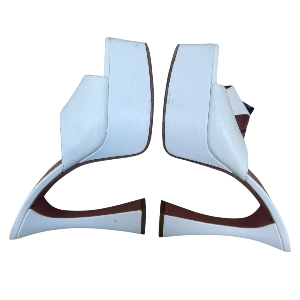 Amina Muaddi White Dalida Heels (Size EU37.5)