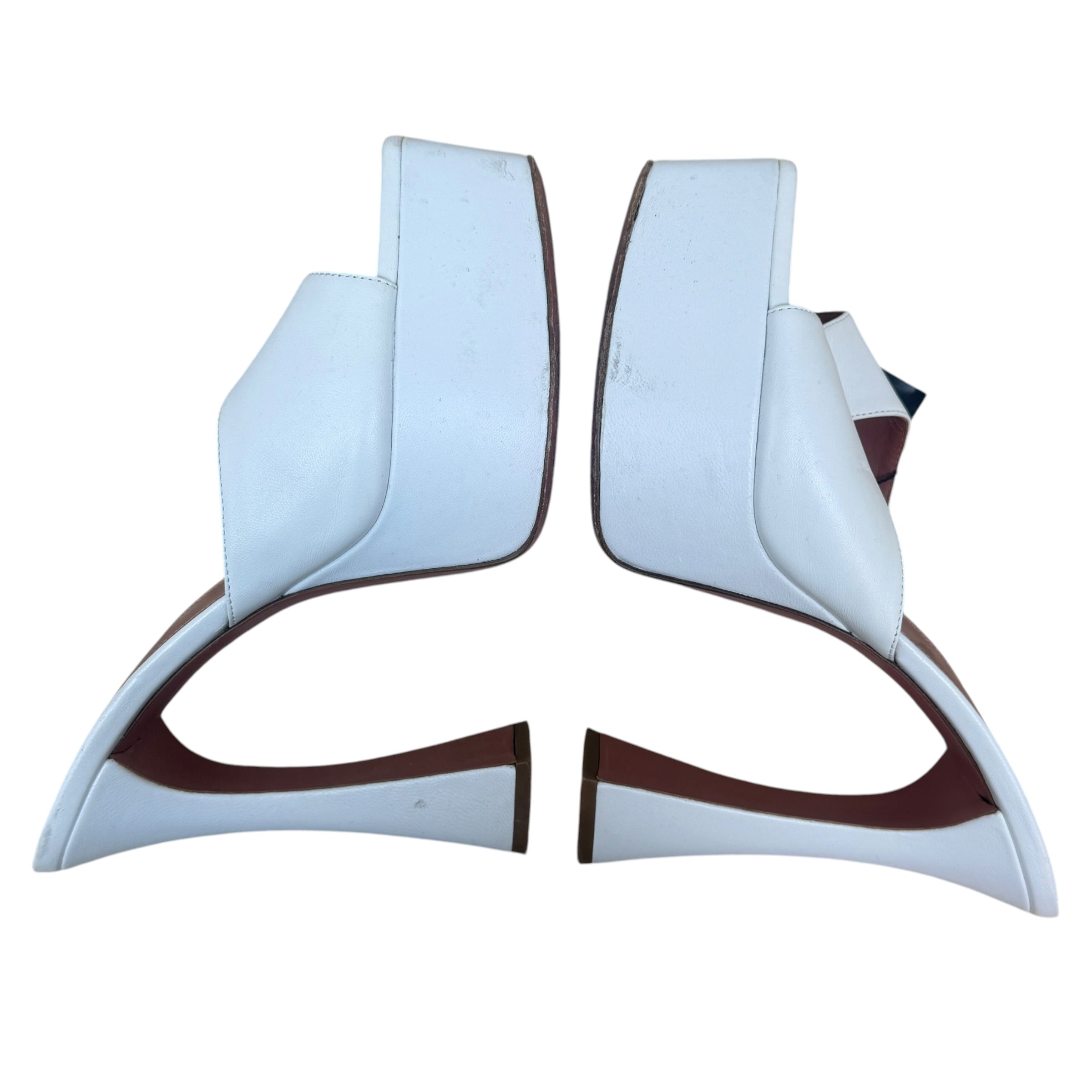 Amina Muaddi White Dalida Heels (Size EU37.5)