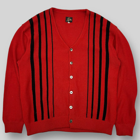 Needles Striped Cardigan Red/Black (Fits L/XL)