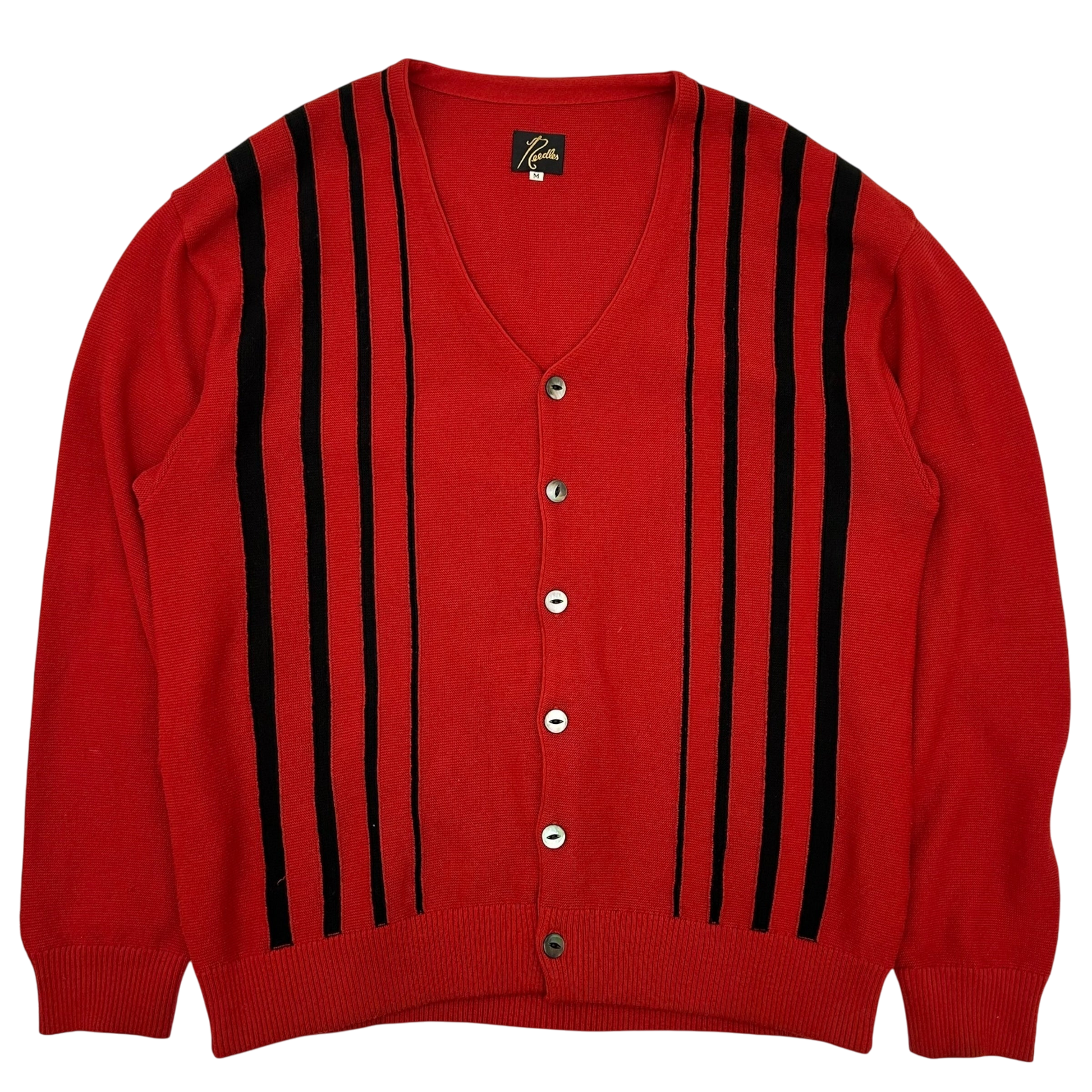 Needles Striped Cardigan Red/Black (Fits L/XL)