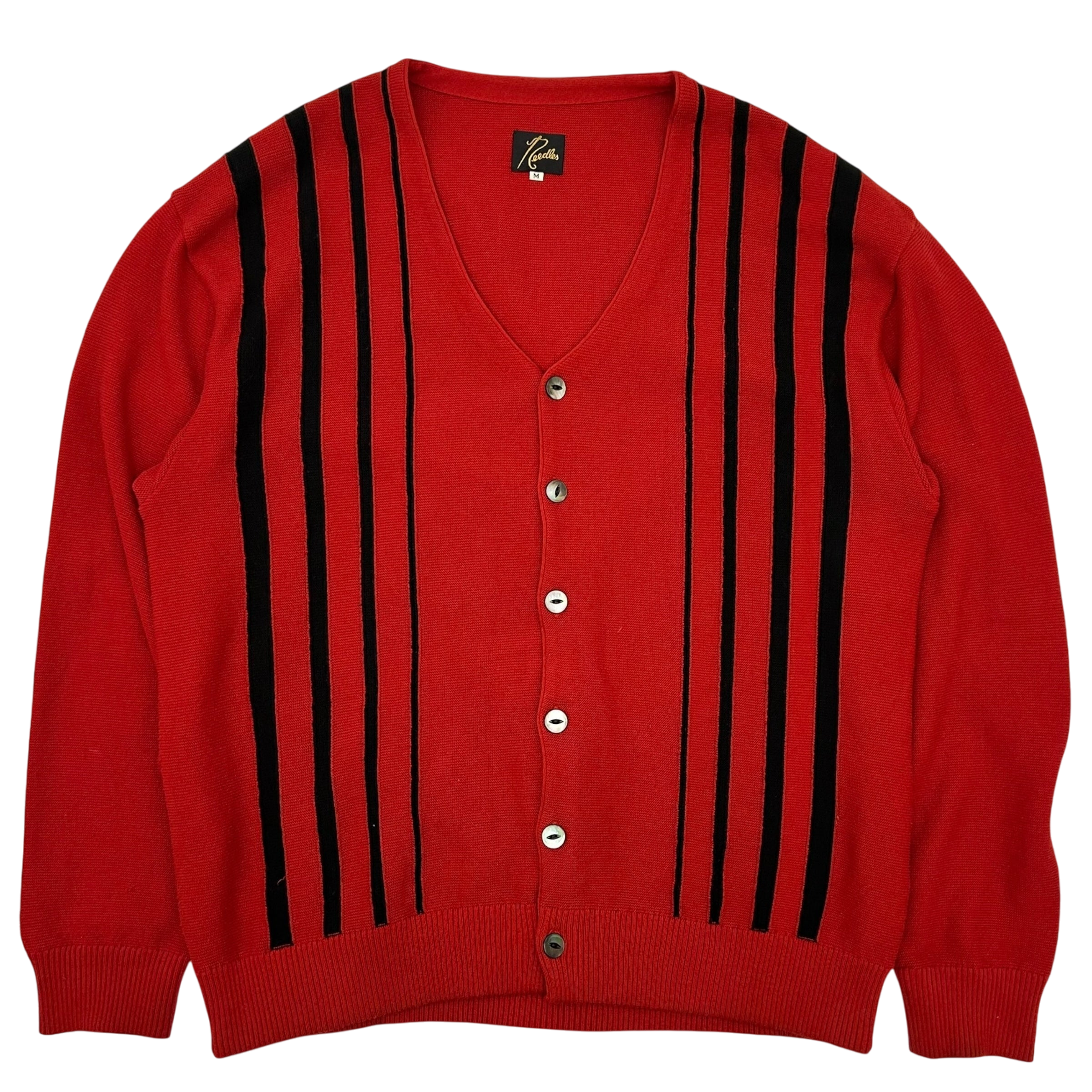 Needles Striped Cardigan Red/Black (Fits L/XL)