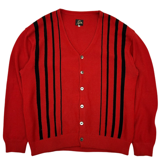 Needles Striped Cardigan Red/Black (Fits L/XL)