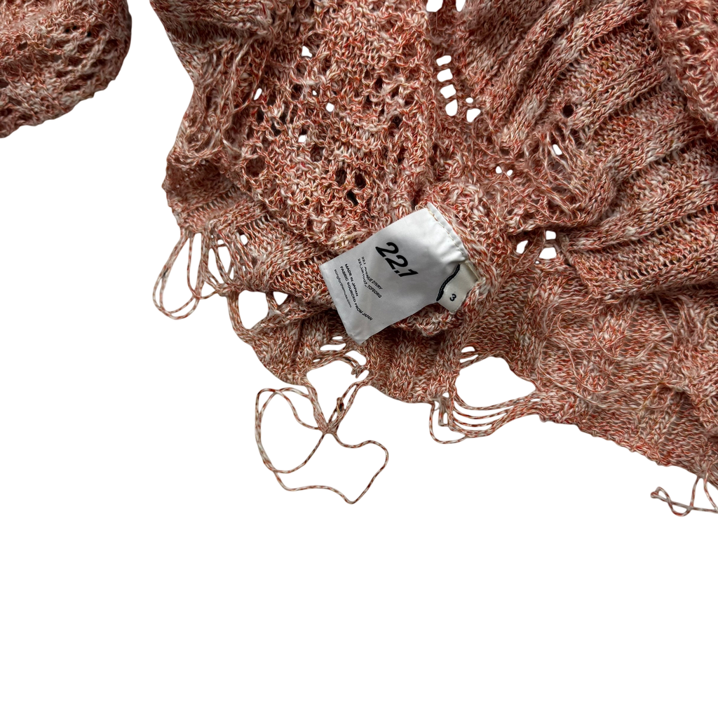 Song for the Mute 22.1 Avenue D’ivery Oversized Distressed Sweatshirt Orange / White (fits L-XL)