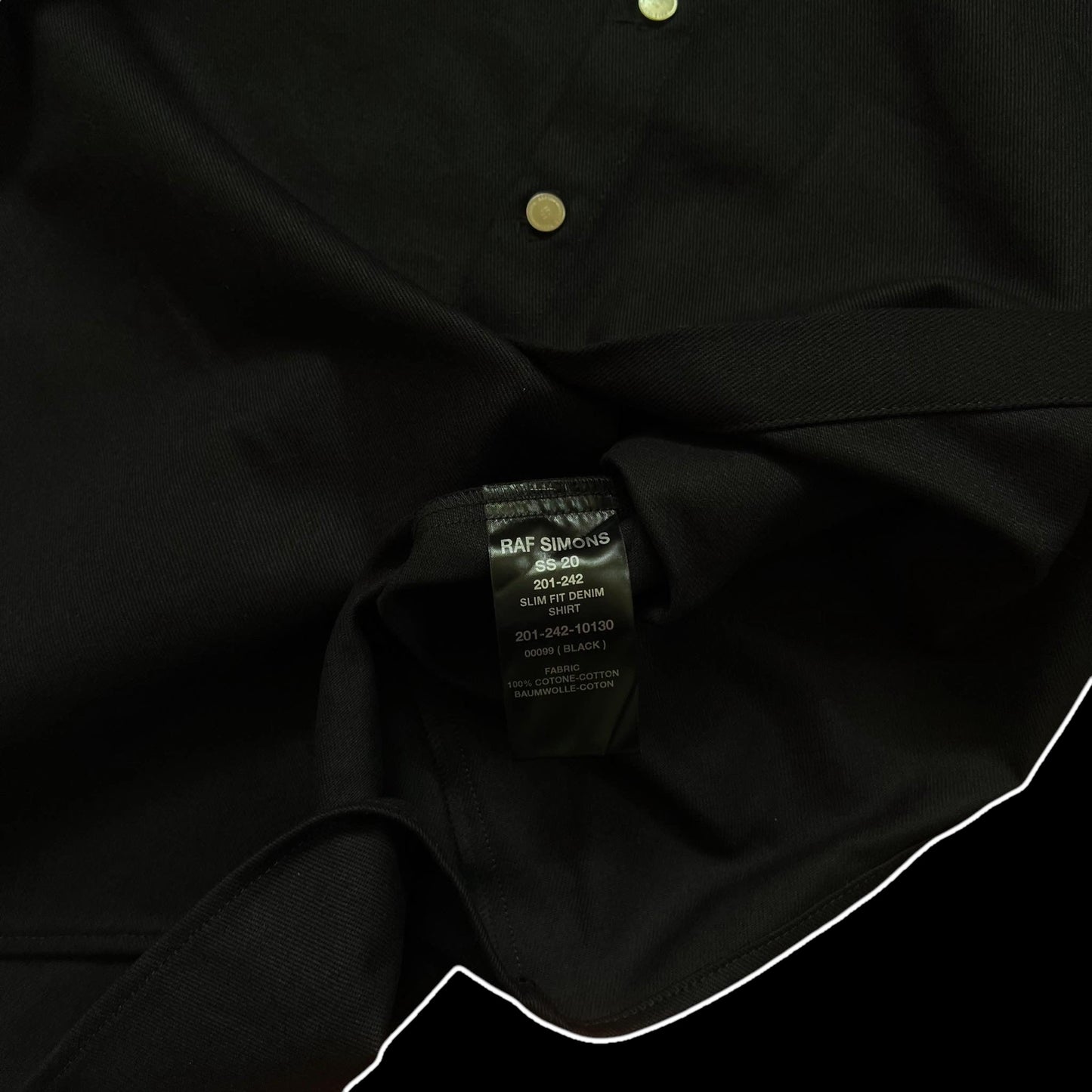 SS20 Raf Simons Lab Black Heavy Denim Shirt / Overshirt (Size S)