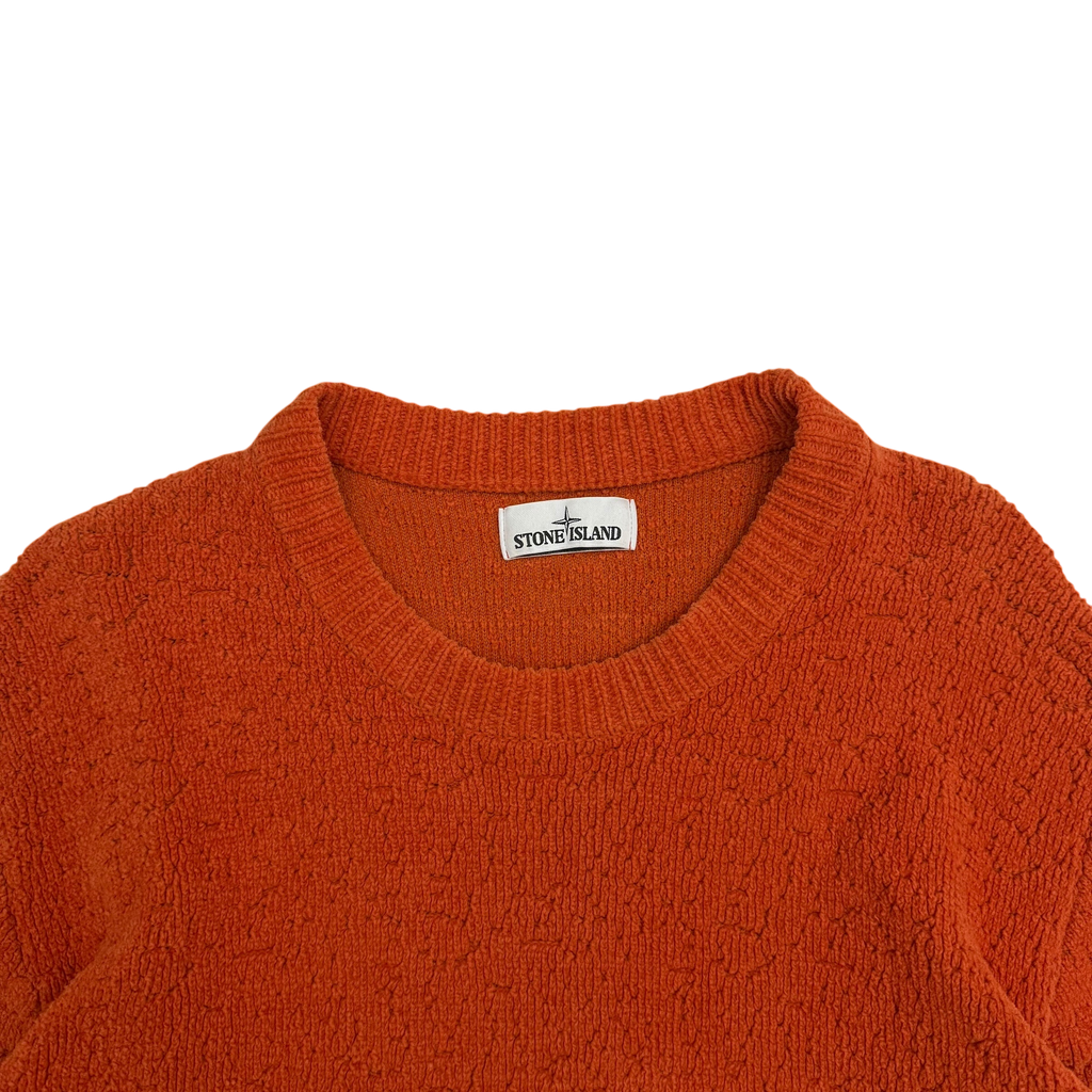 Stone Island AW19 Textured Sweatshirt Orange (Size XL)