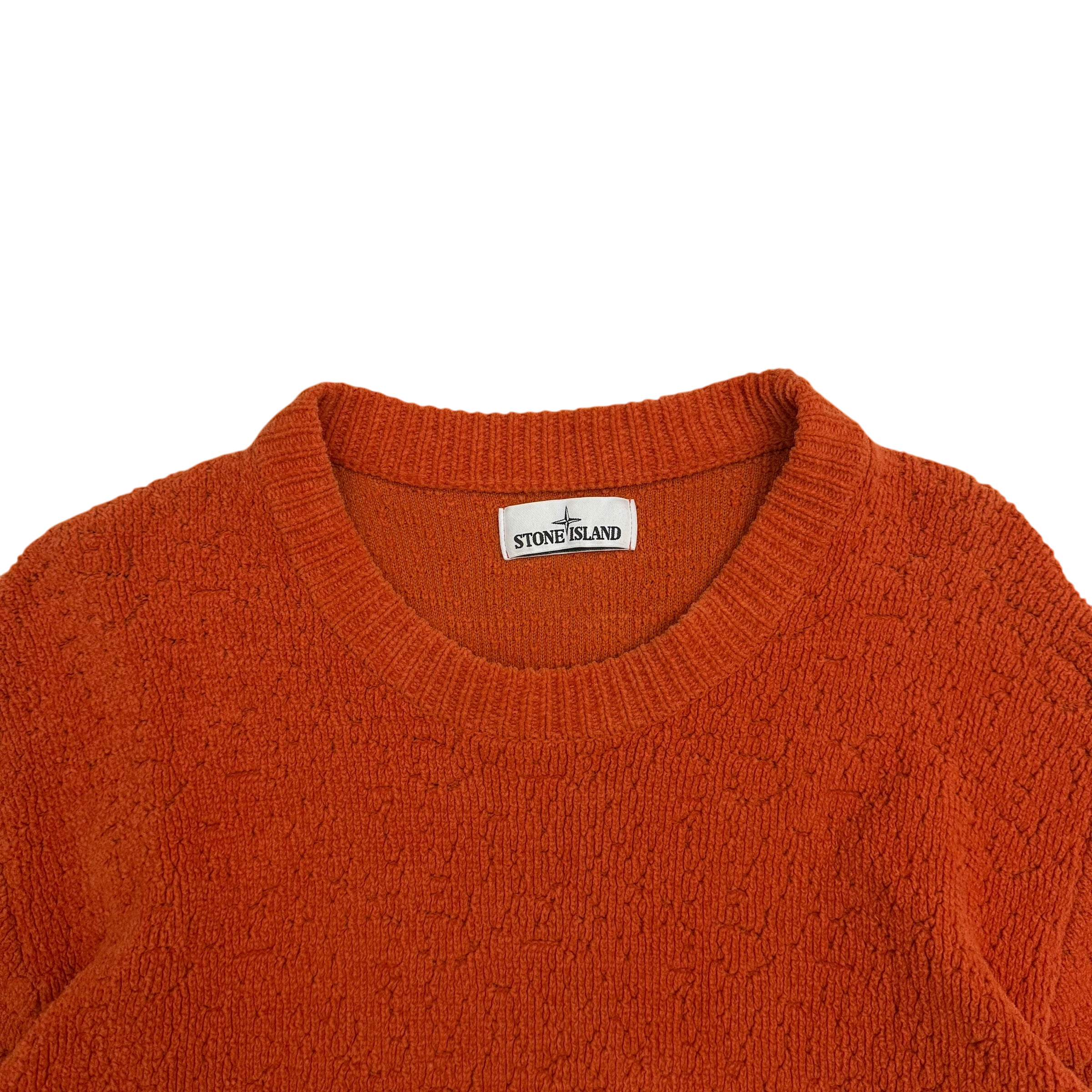 Stone Island AW19 Textured Sweatshirt Orange (Size XL)