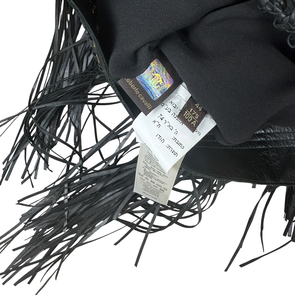 Roberto Cavalli Fringe Leather Jacket (Size 44)