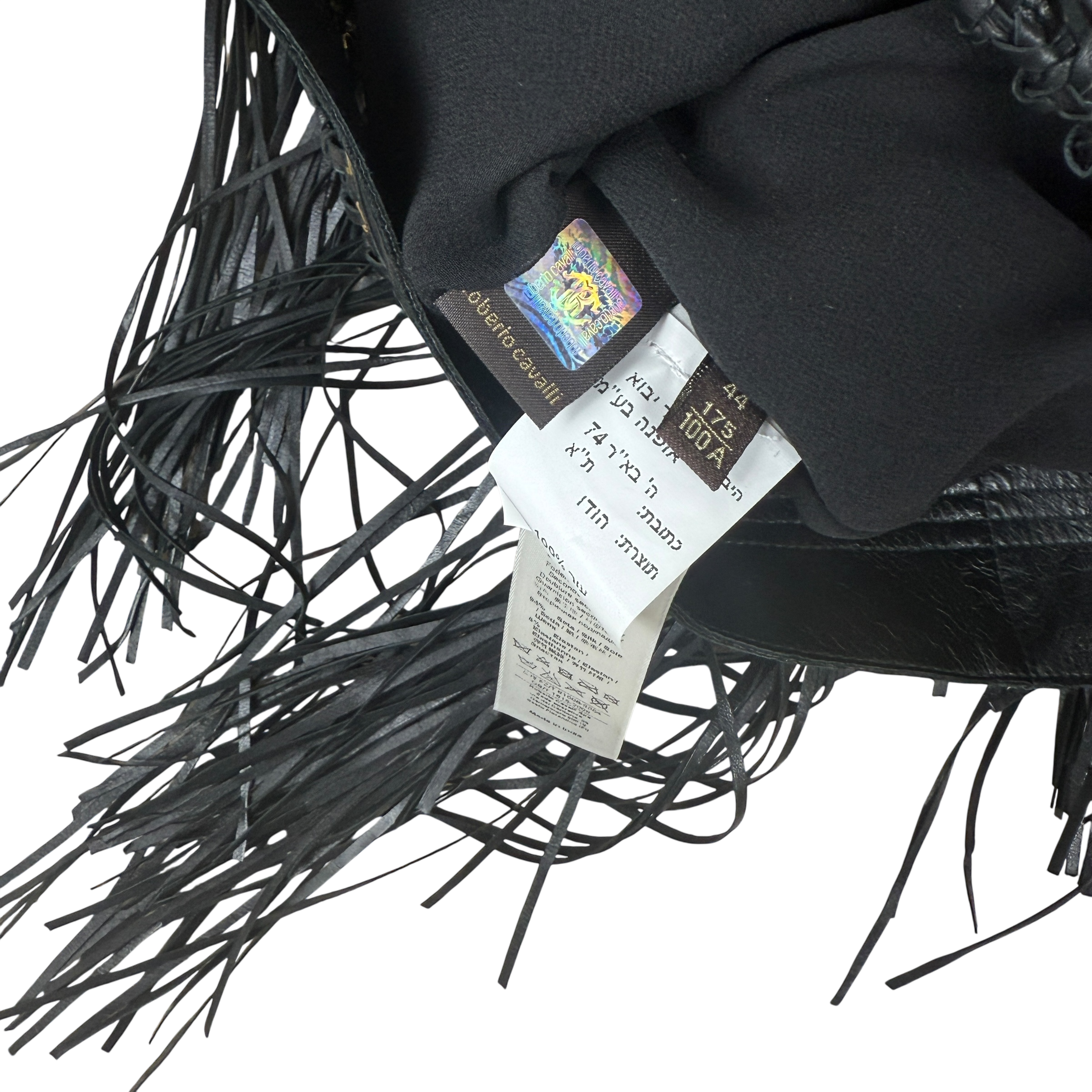 Roberto Cavalli Fringe Leather Jacket (Size 44)
