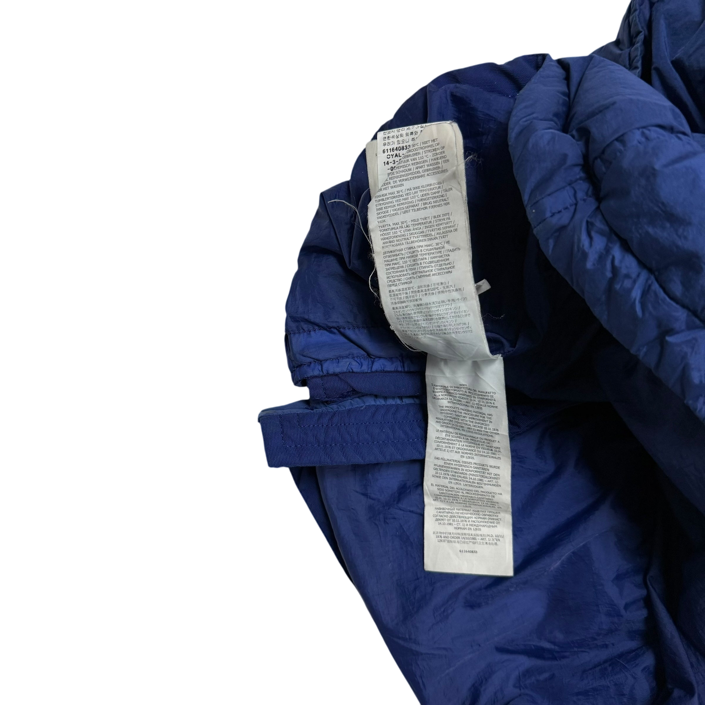 Stone Island Junior Crinkle Nylon Hooded Down Jacket Two-tone Blue (Size 14)