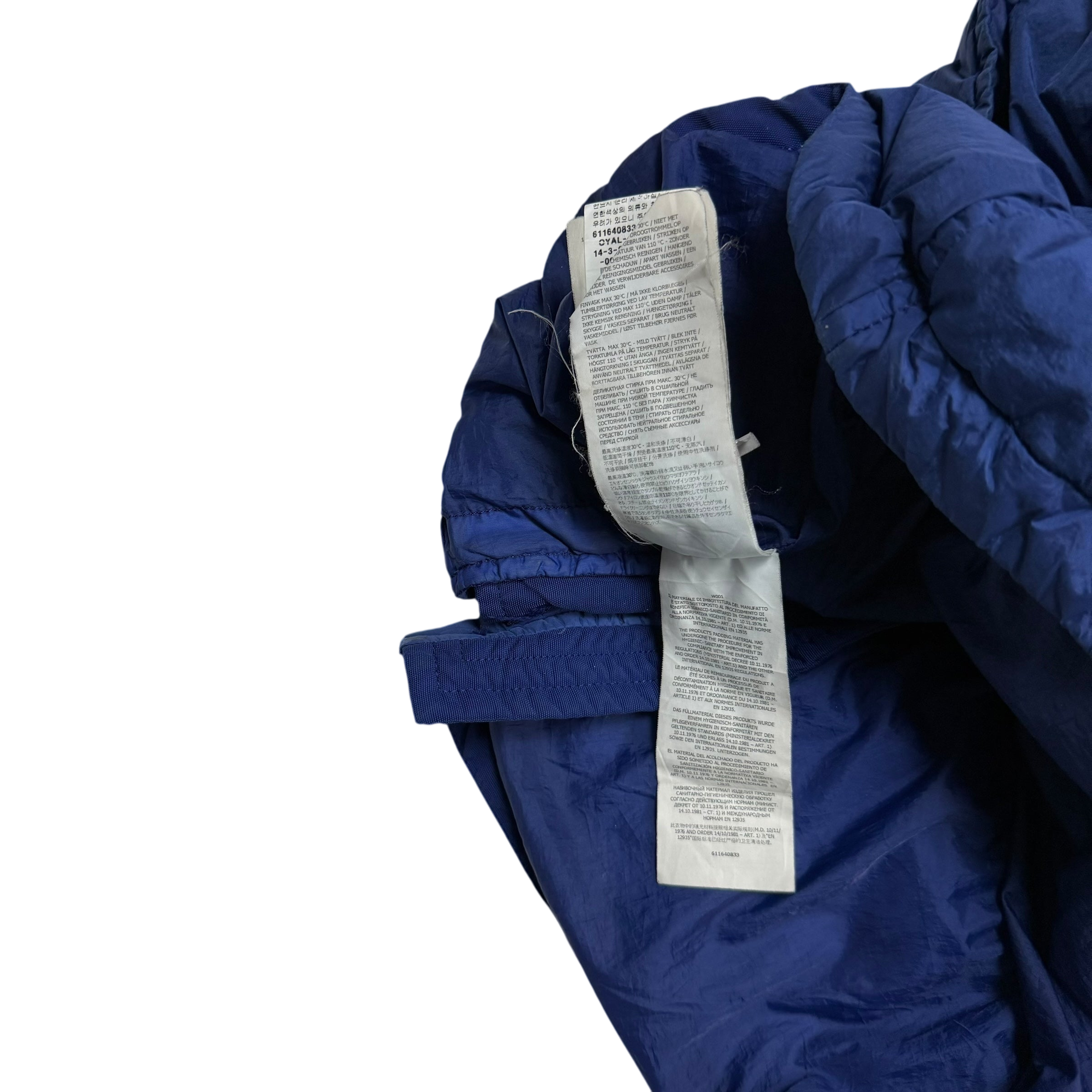 Stone Island Junior Crinkle Nylon Hooded Down Jacket Two-tone Blue (Size 14)