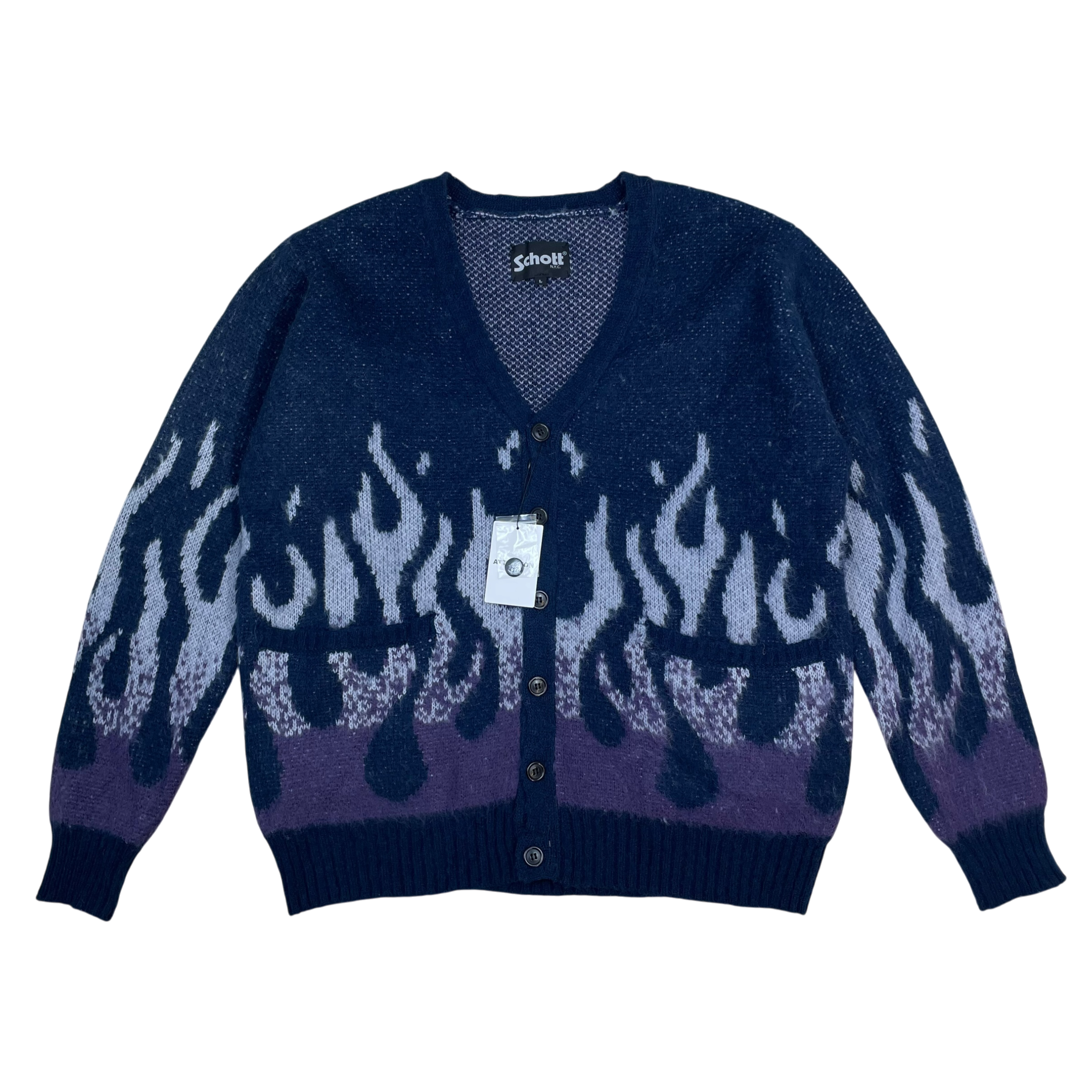 Schott N.Y.C Flame Knit Cardigan Multi (Size L)