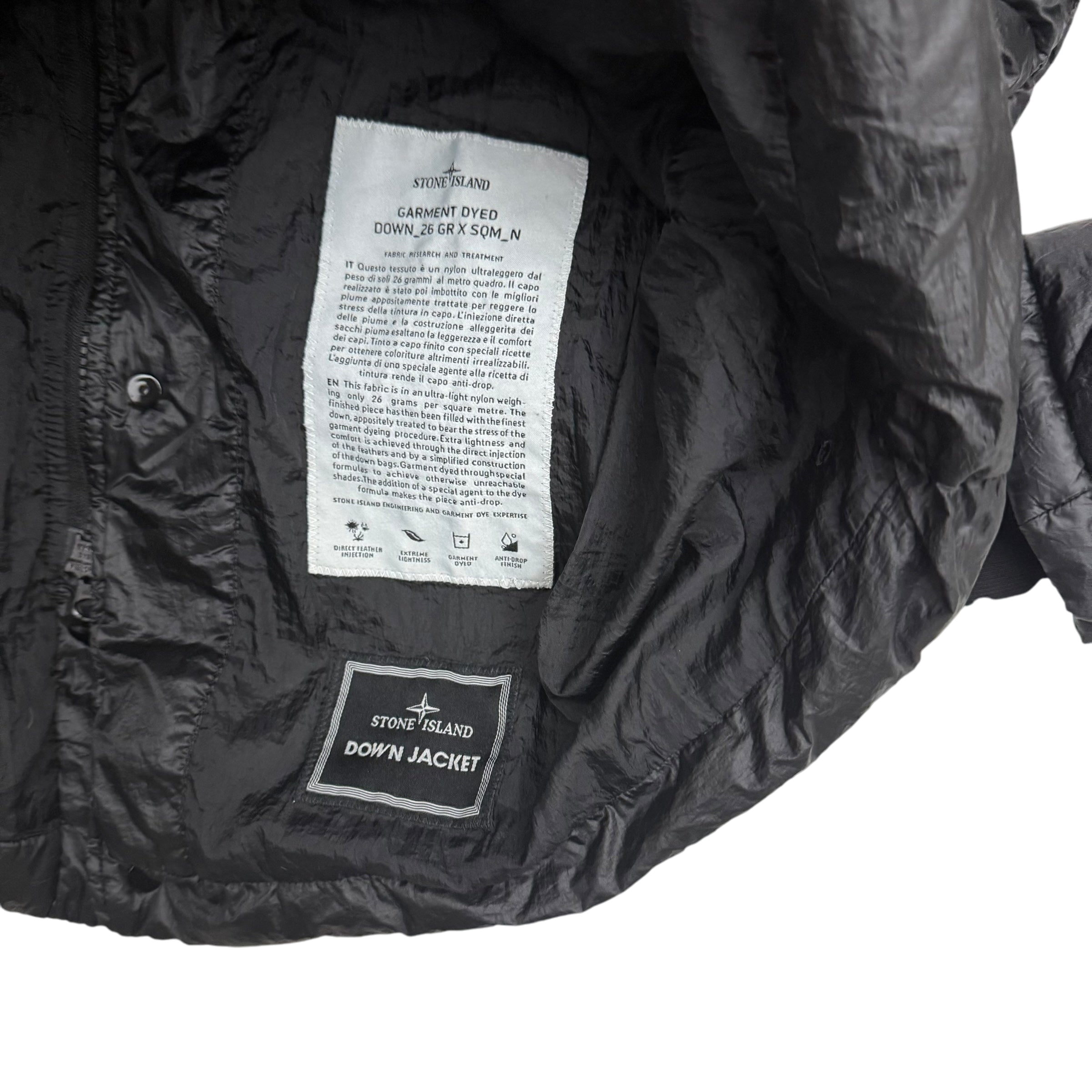 Stone Island AW11 Garment-Dyed Down Puffer Jacket Black (Size L)
