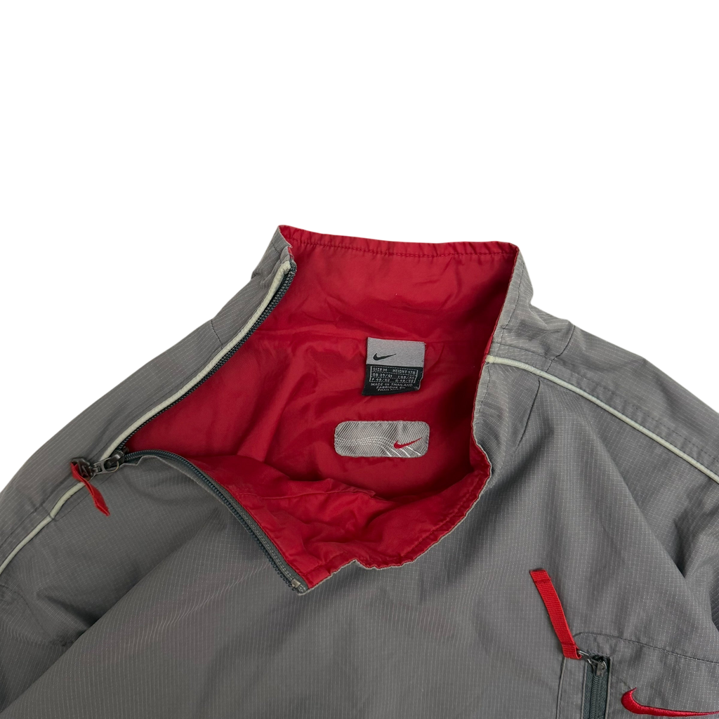 Nike Hex 00s Asymmetric Shoulder Zip Jacket Grey/Red (Size M)