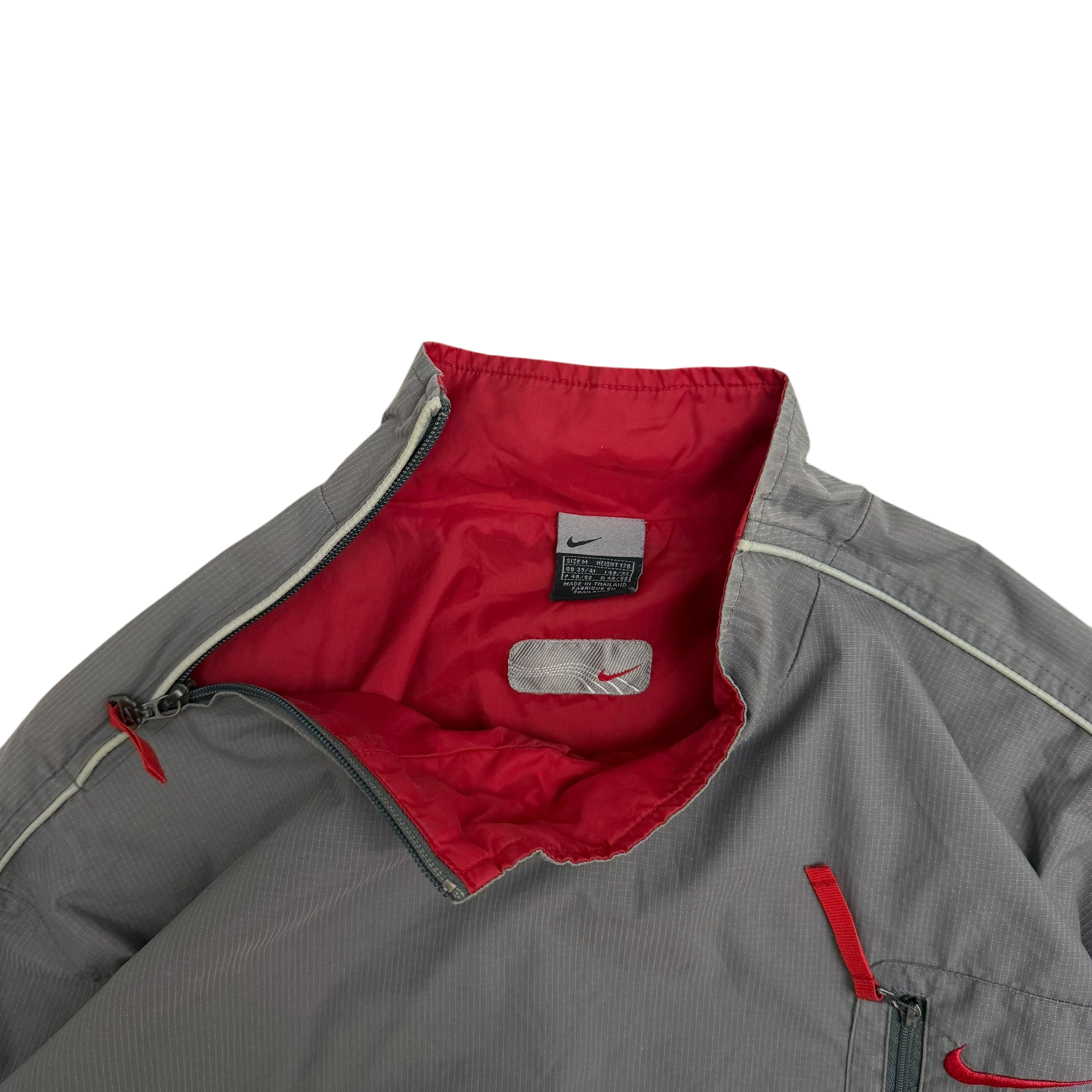 Nike Hex 00s Asymmetric Shoulder Zip Jacket Grey/Red (Size M)