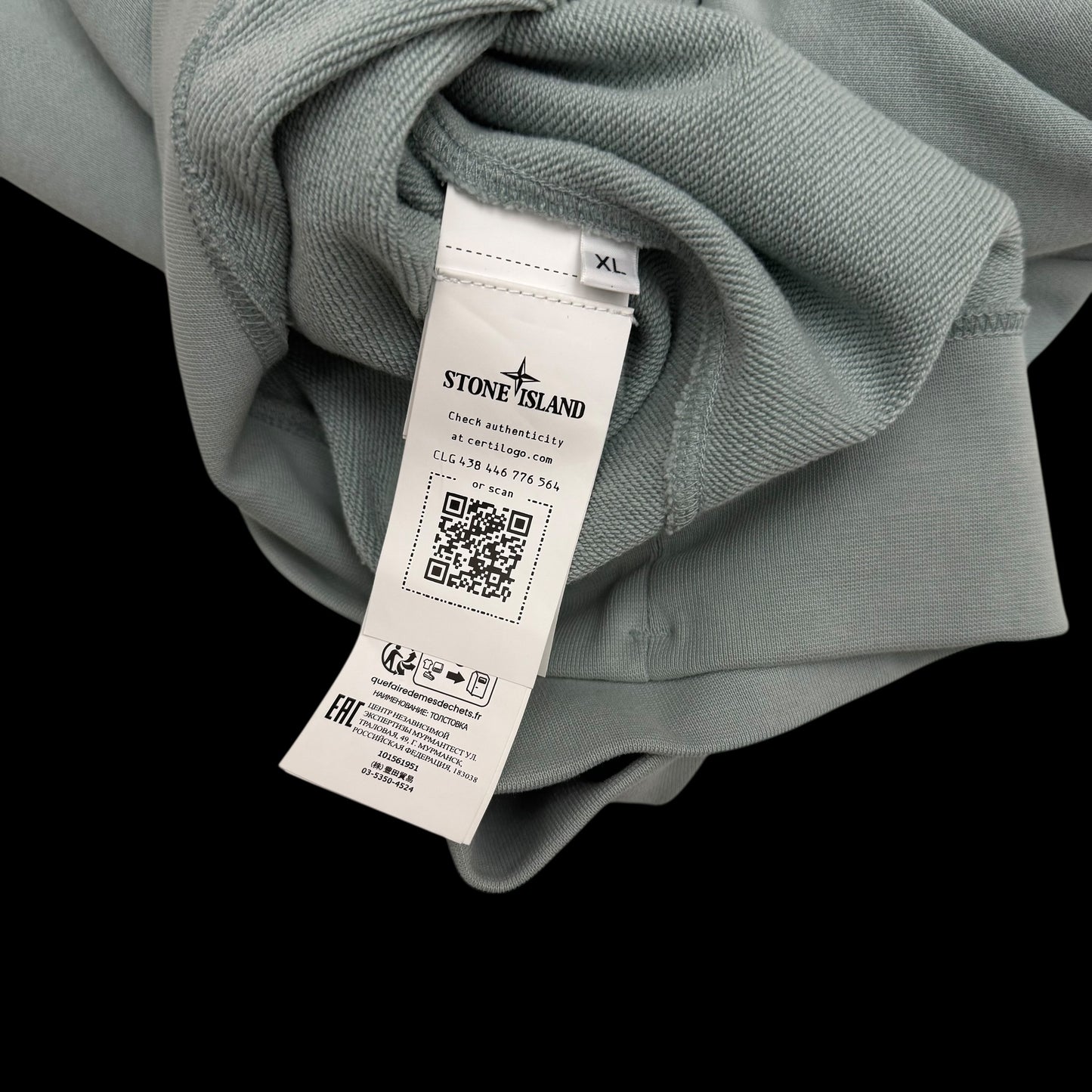 Stone Island Garment-Dyed Quarter-Zip Sweatshirt Light Blue (Fits L-XL)